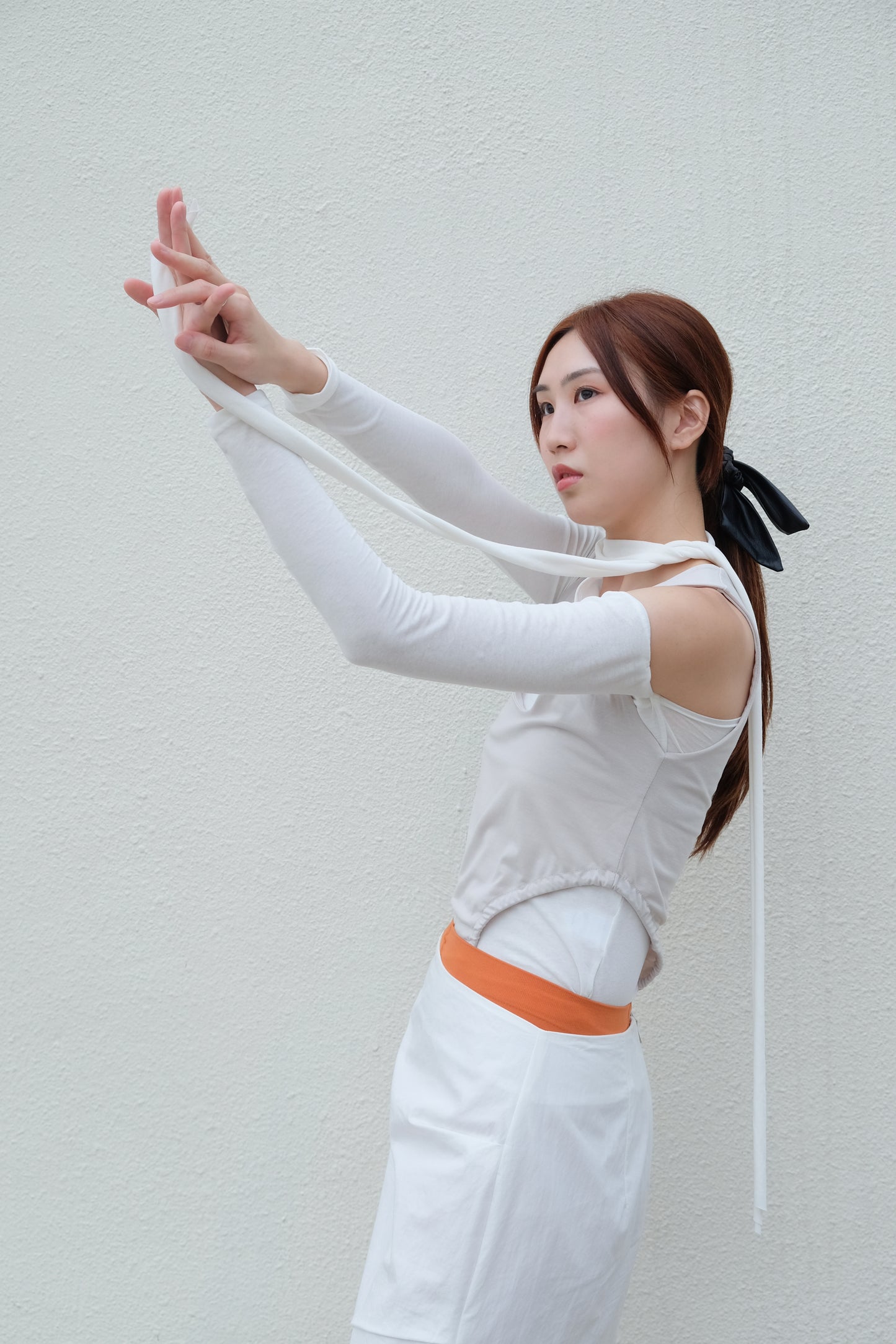 "Alexa" One-Shoulder Top (White)