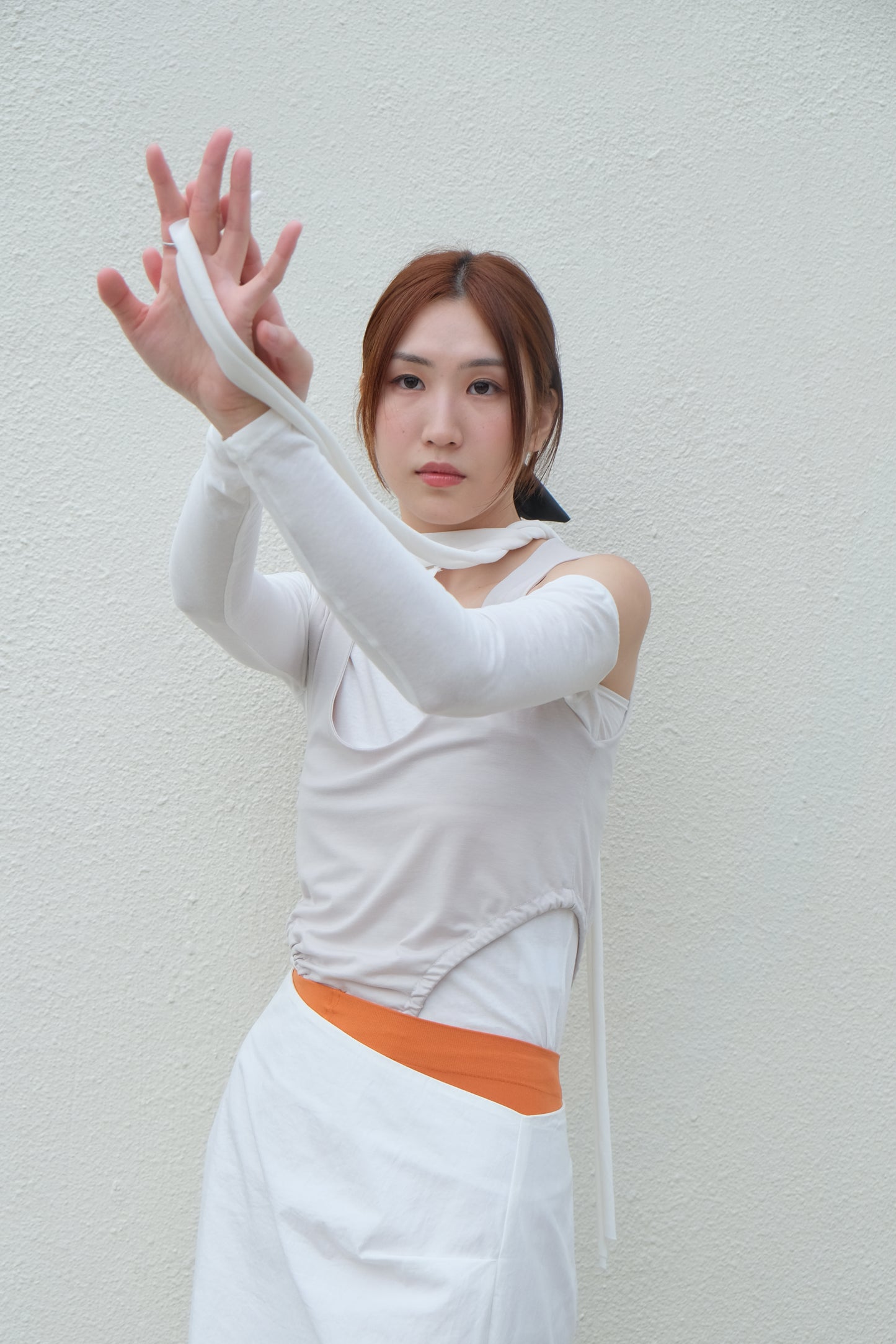 "Alexa" One-Shoulder Top (White)
