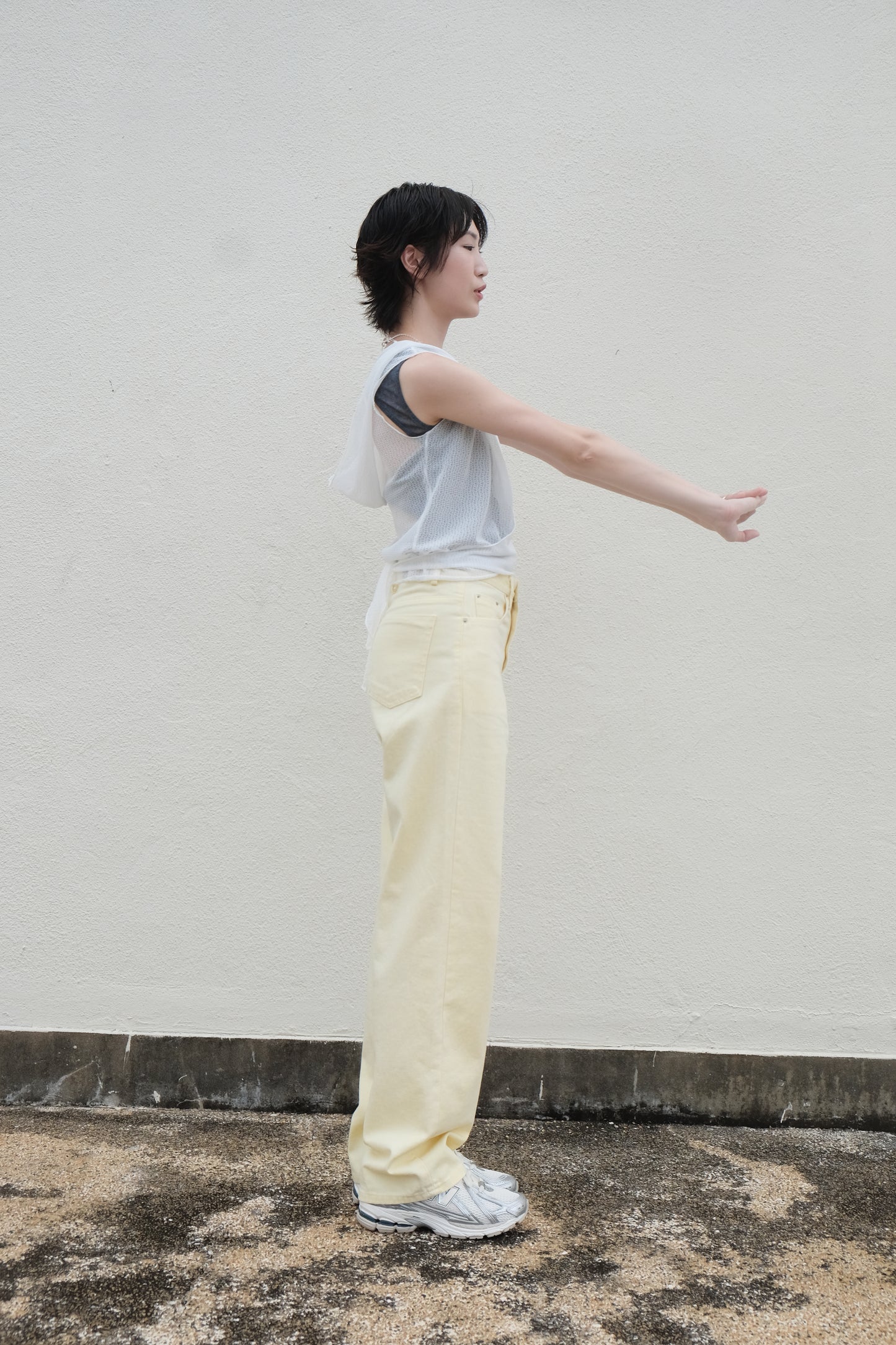 Pastel Straight Summer Pants (White)