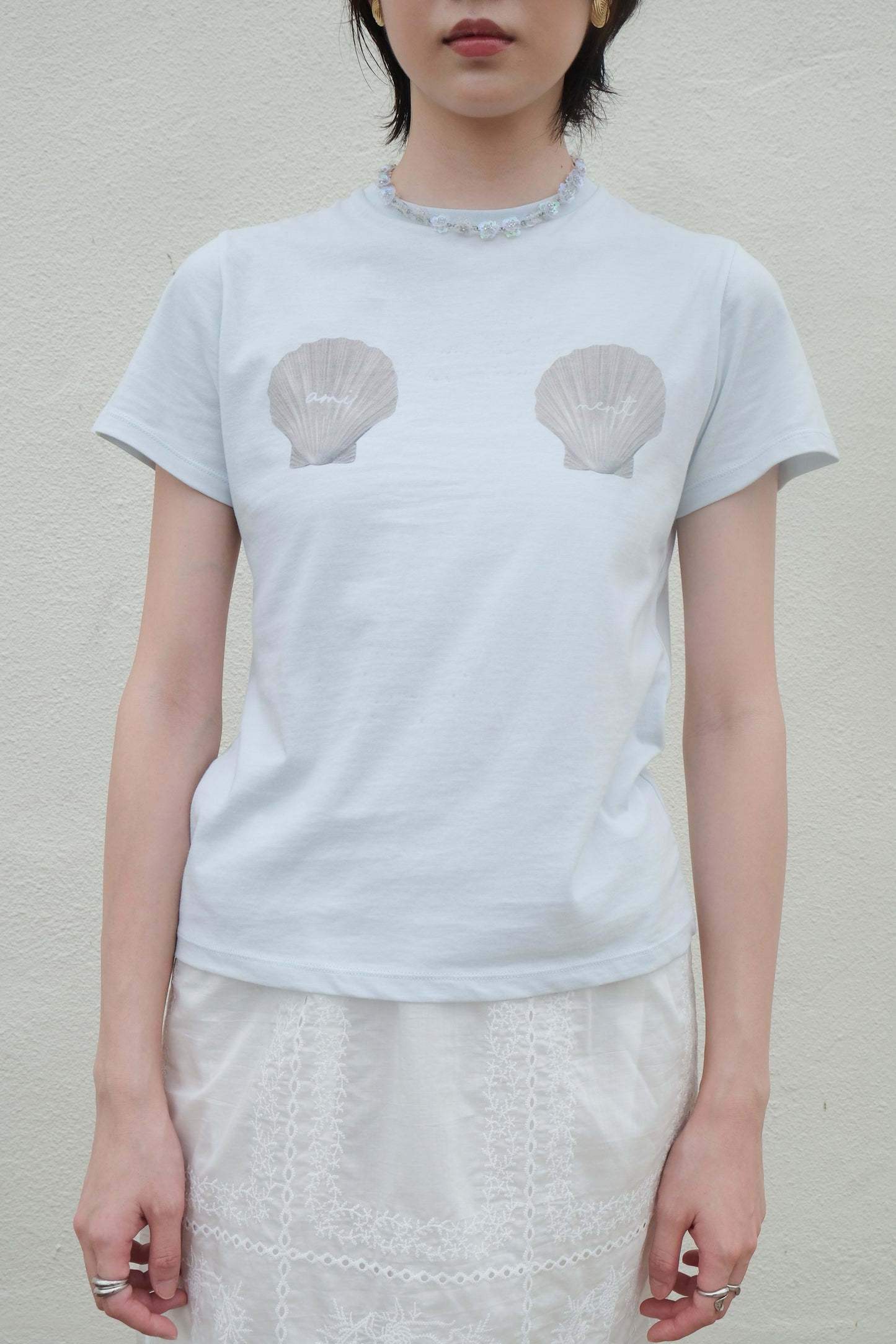 "Venus" Shell Goddess Tee (Baby Blue)