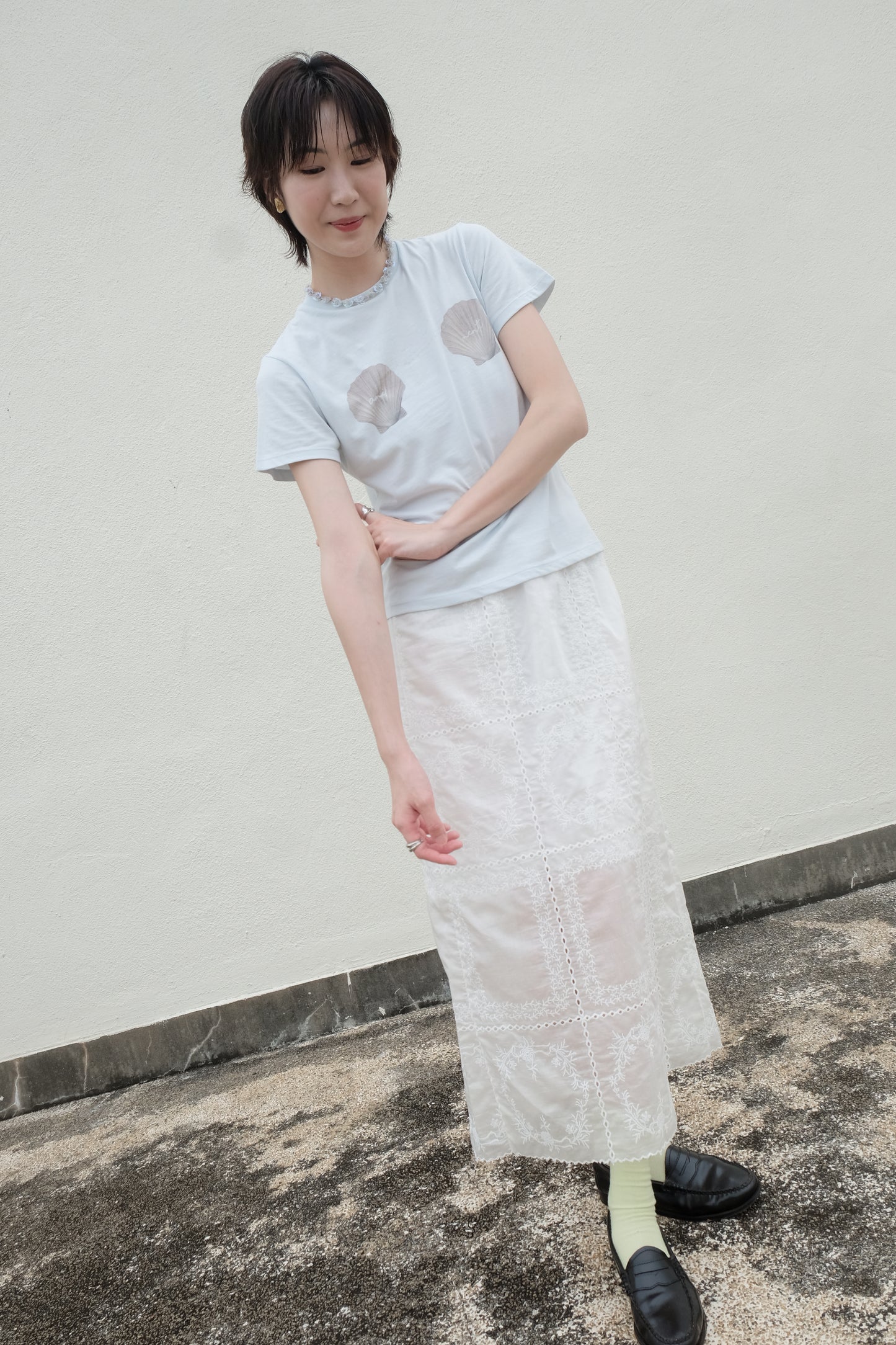 "Venus" Shell Goddess Tee (Baby Blue)