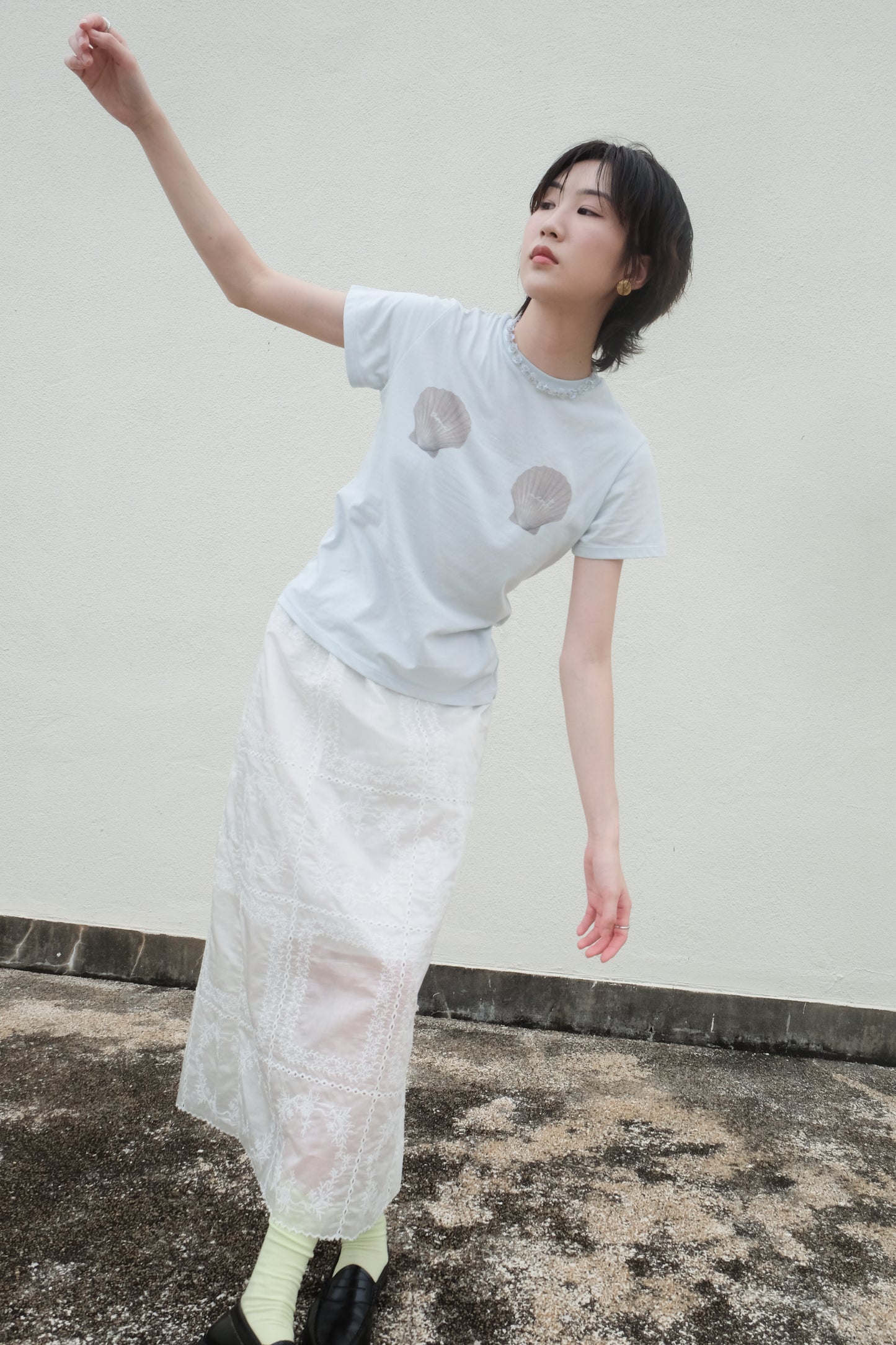 "Venus" Shell Goddess Tee (Baby Blue)