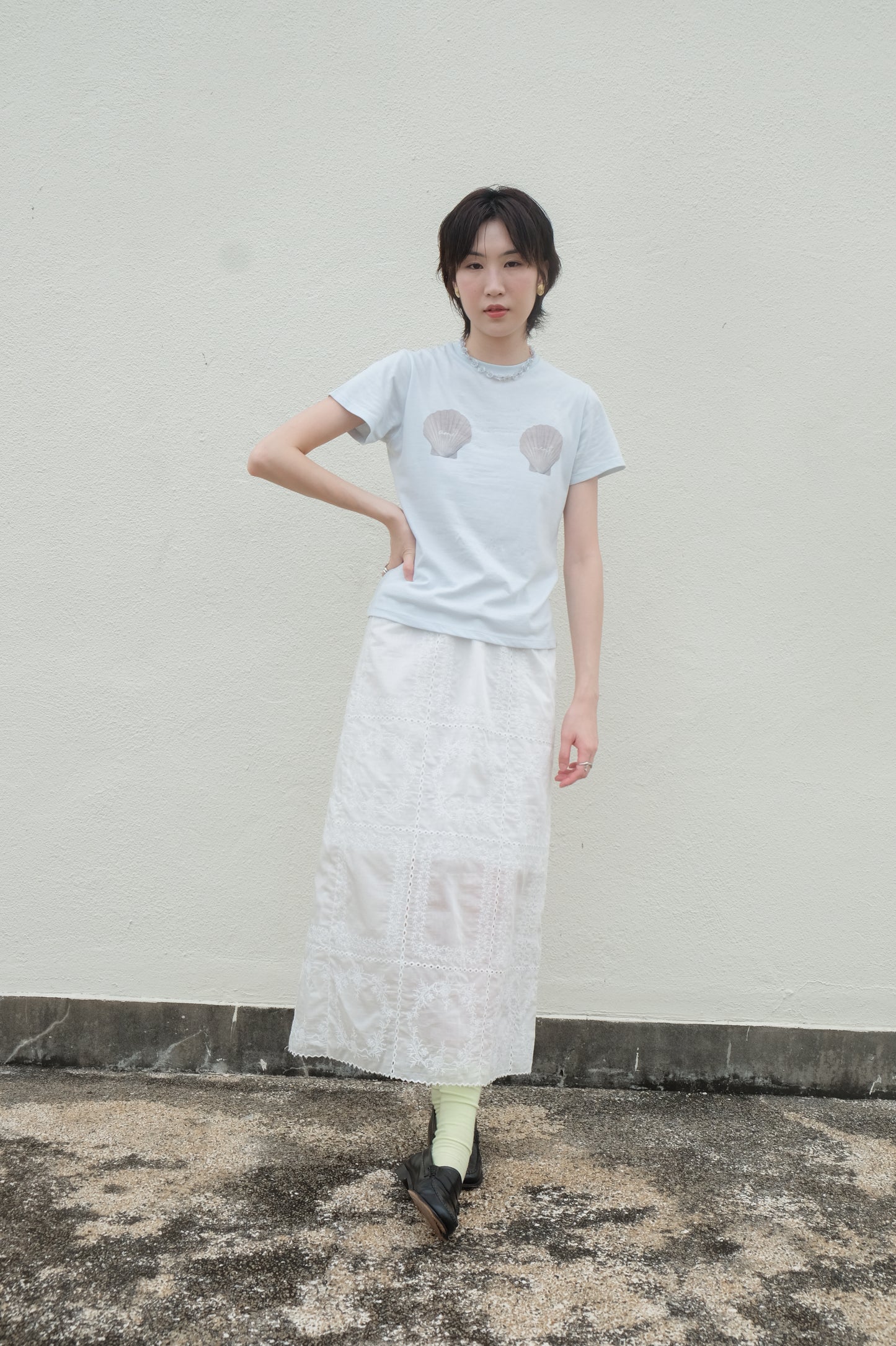 "Venus" Shell Goddess Tee (Baby Blue)