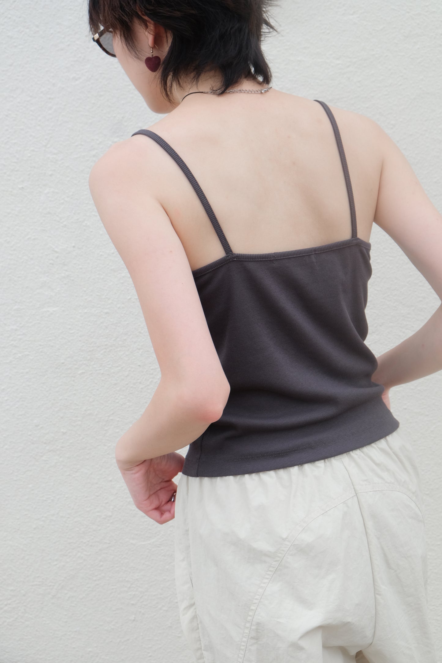 ✨推!"Old School" Lace Cami (Charcoal)