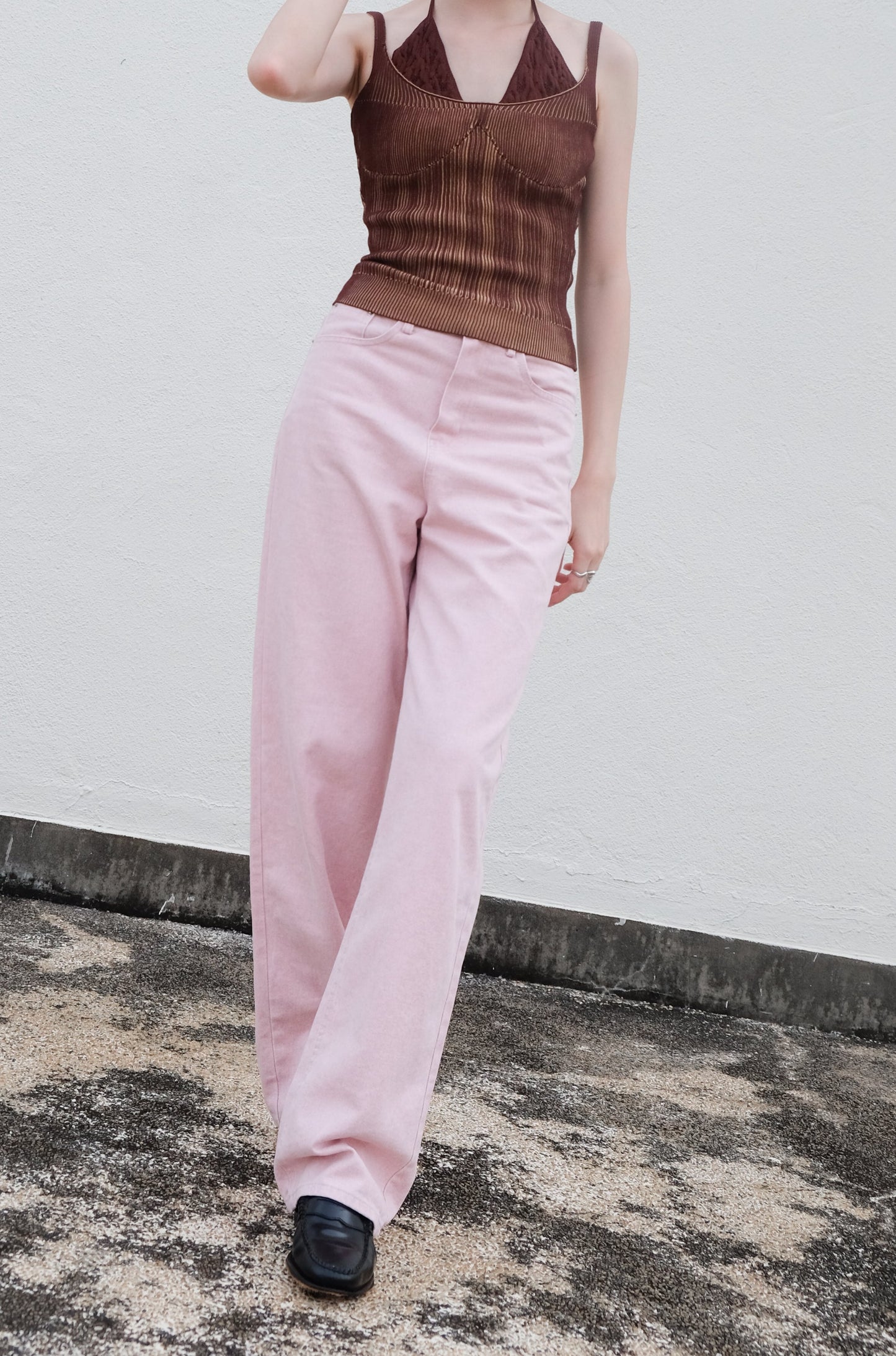 Pastel Straight Summer Pants (Pink)