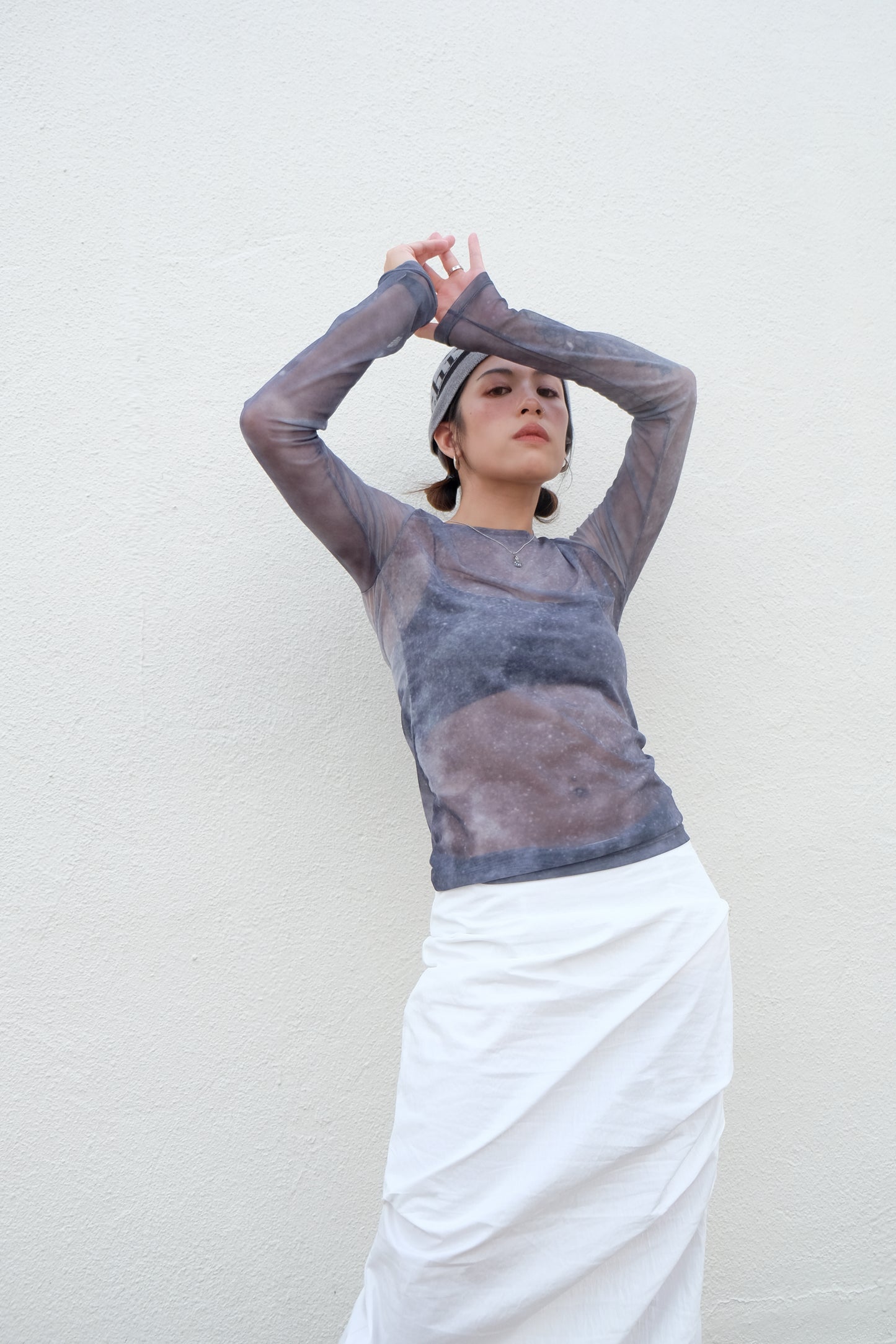 ✨推!"Shiina" Gathered Skirt (White)