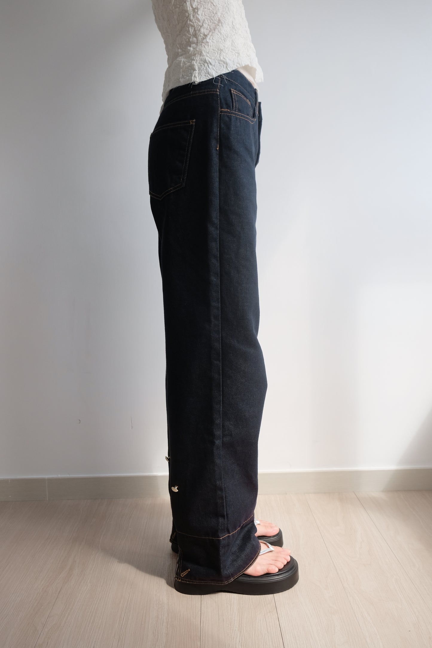 ✨推!"Bailey" 2-Way Hem Unwashed Jeans