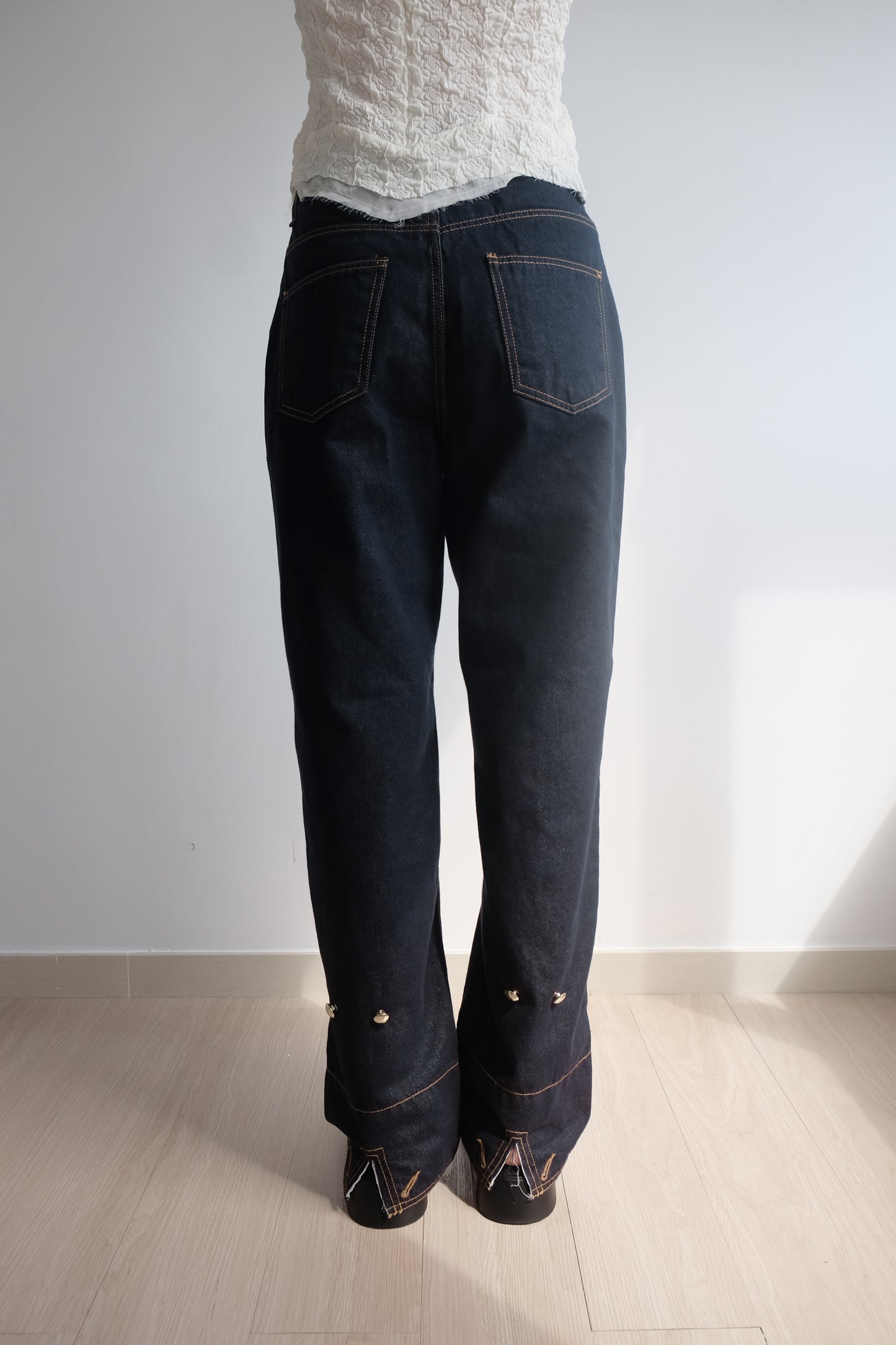 ✨推!"Bailey" 2-Way Hem Unwashed Jeans