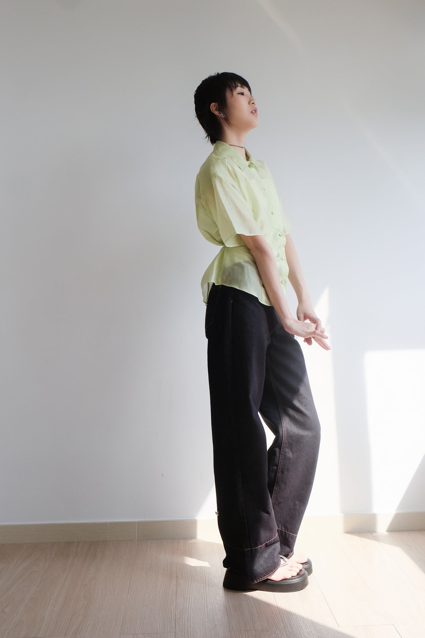 ✨推!"Bailey" 2-Way Hem Unwashed Jeans