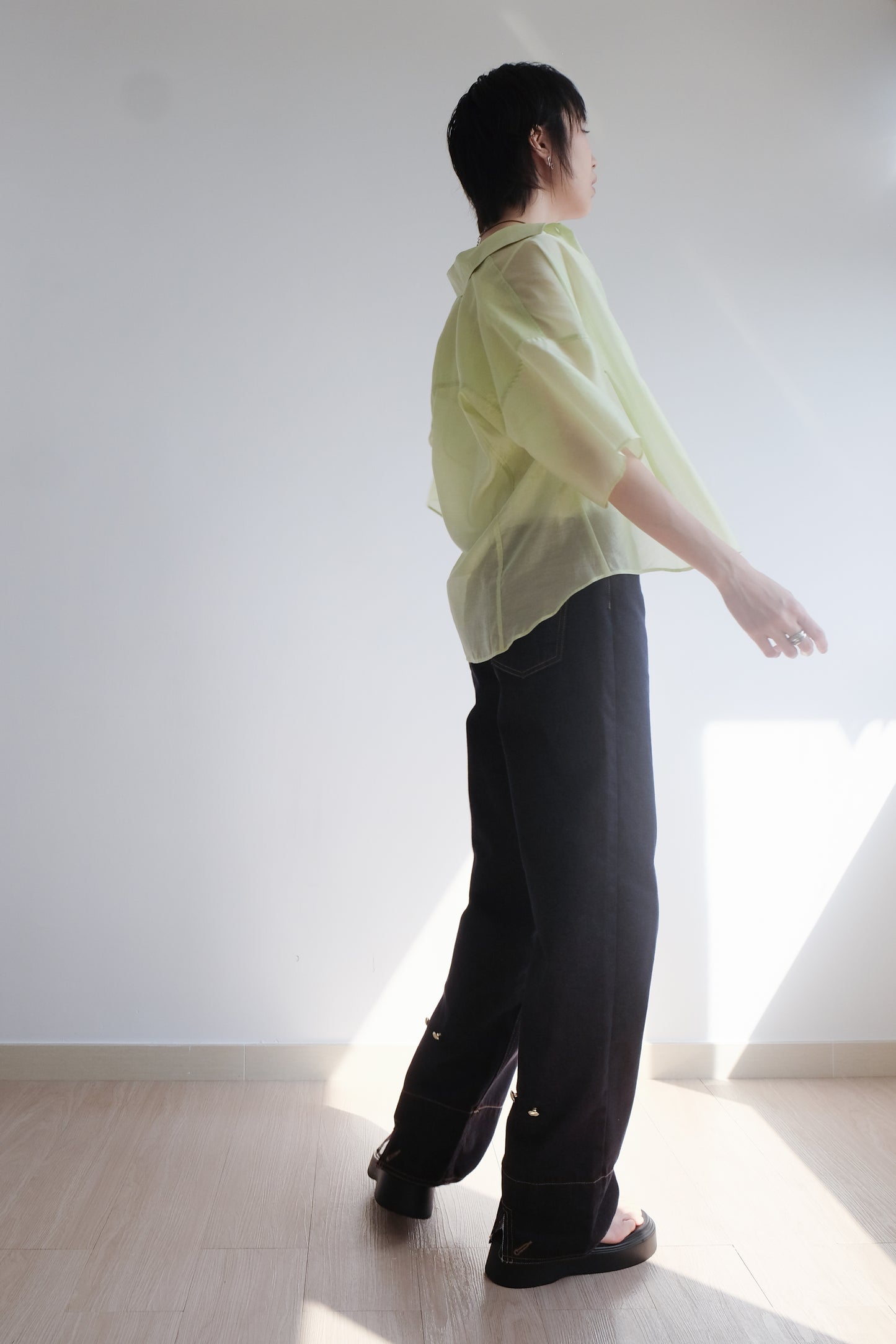 Lime 2-way See-through Shirt