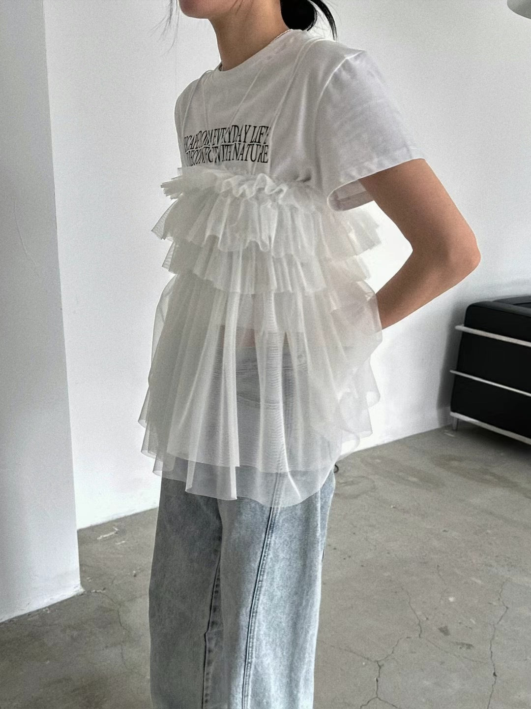✨推!"Pompom" Tulle Top