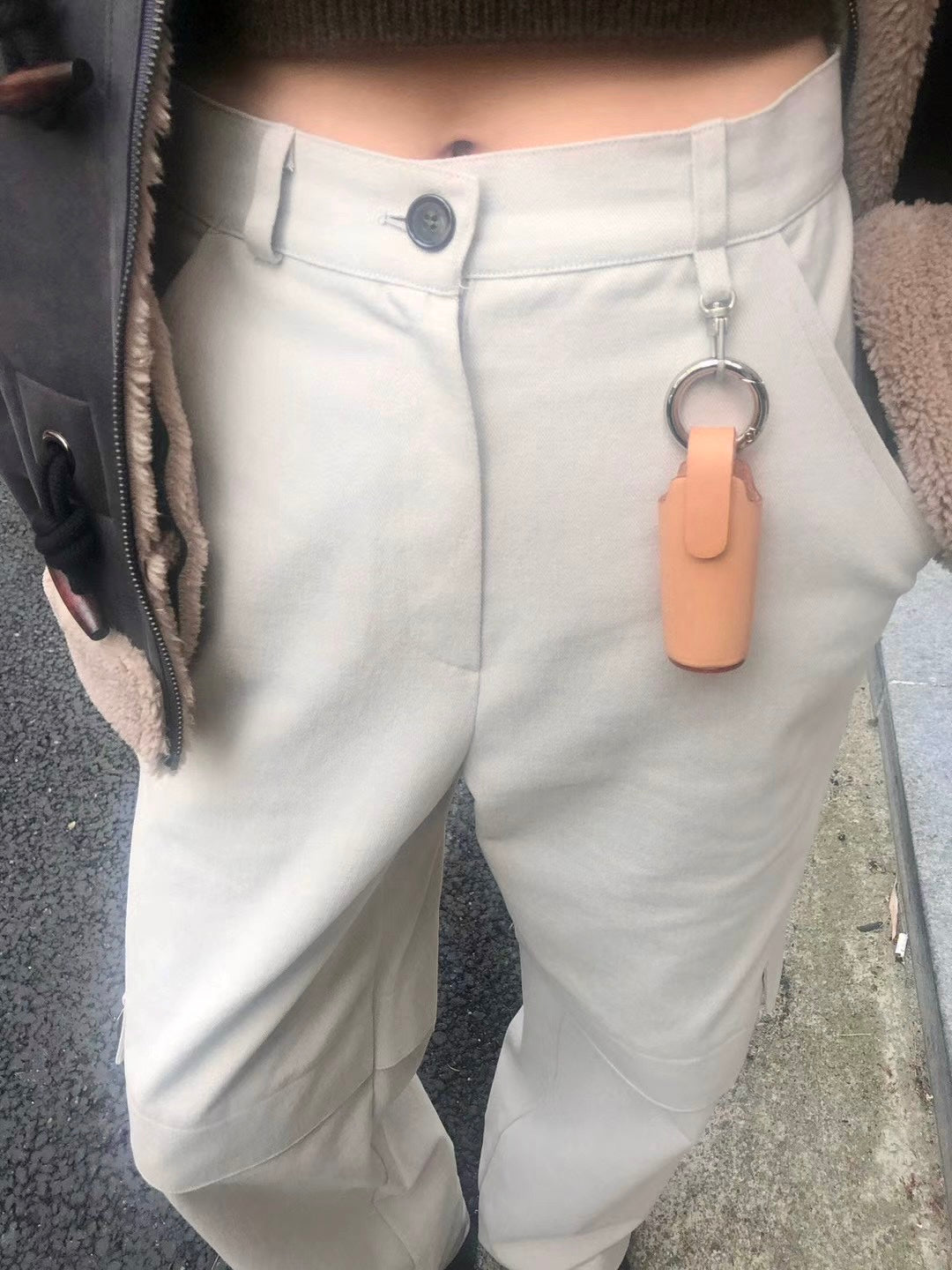 ✨推!"Jesse" Cargo Pants with Buckles (Ivory)