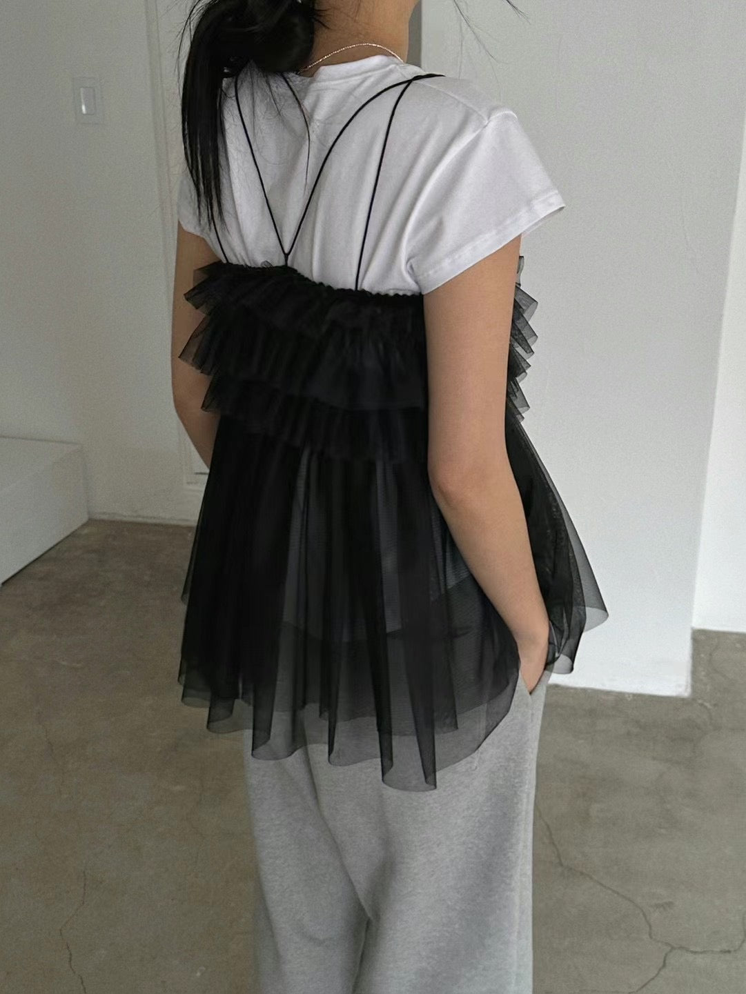 ✨推!"Pompom" Tulle Top