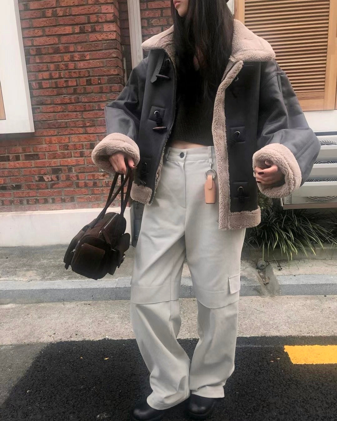 ✨推!"Jesse" Cargo Pants with Buckles (Ivory)