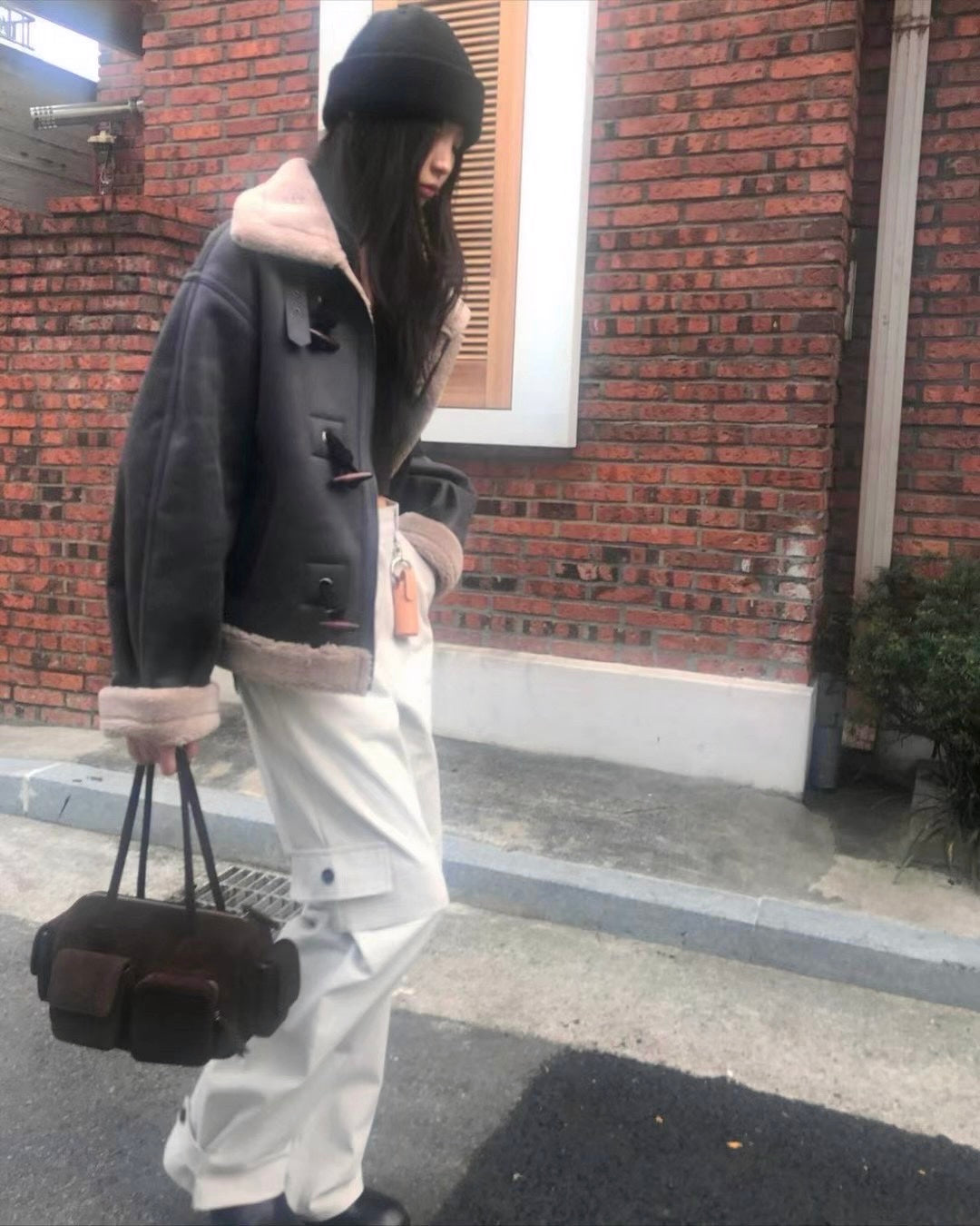 ✨推!"Jesse" Cargo Pants with Buckles (Ivory)