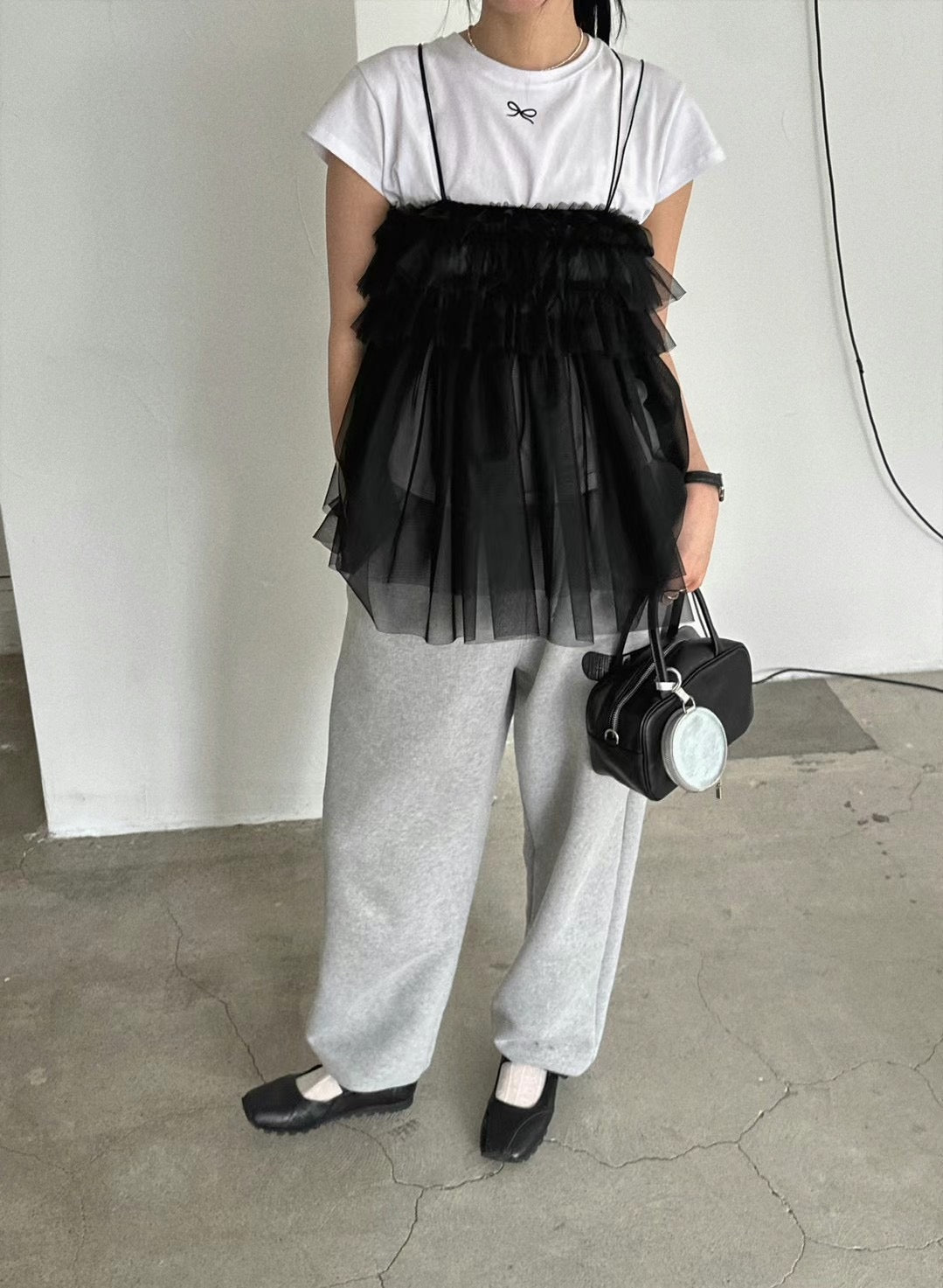 ✨推!"Pompom" Tulle Top