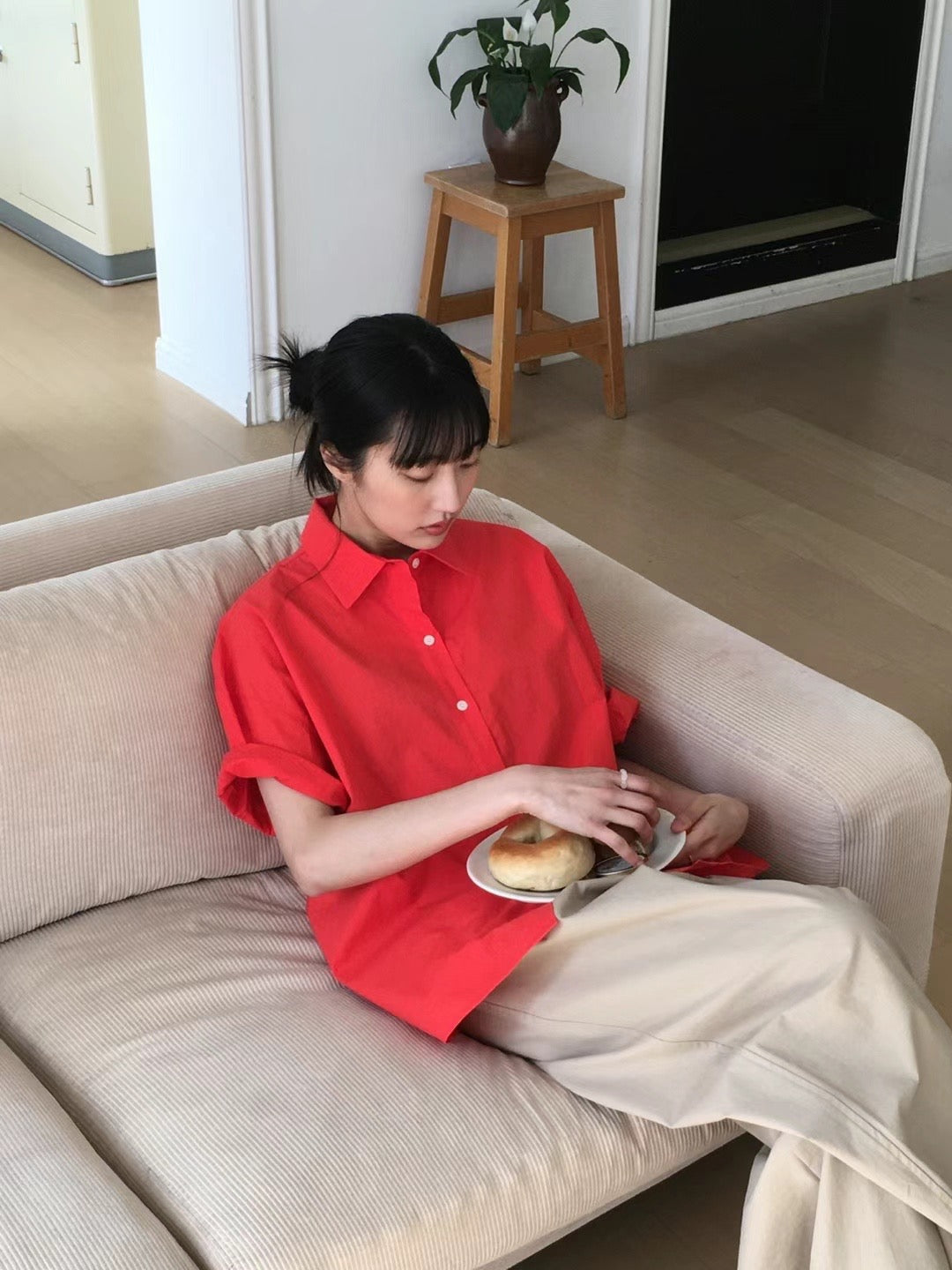 連線優惠/ Relaxed Short Sleeved Shirt