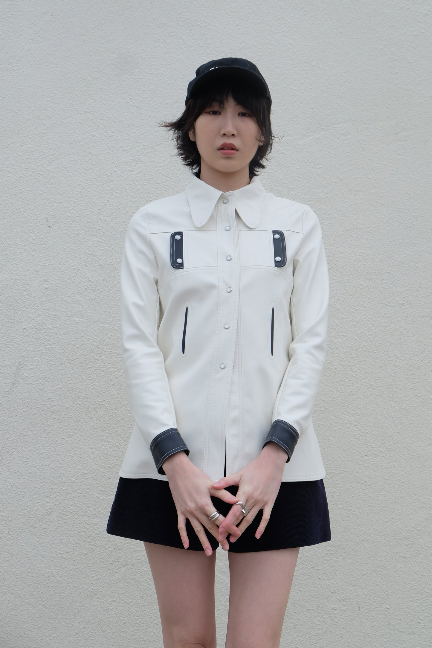✨推！"Midwest" Retro Faux Leather Shirt
