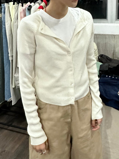 Back Open Knit Top (Lilac/ Ivory)