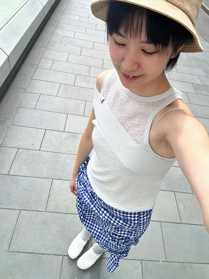 ✨推！“Liz" Cross-shoulder Two-piece (Silver Grey)