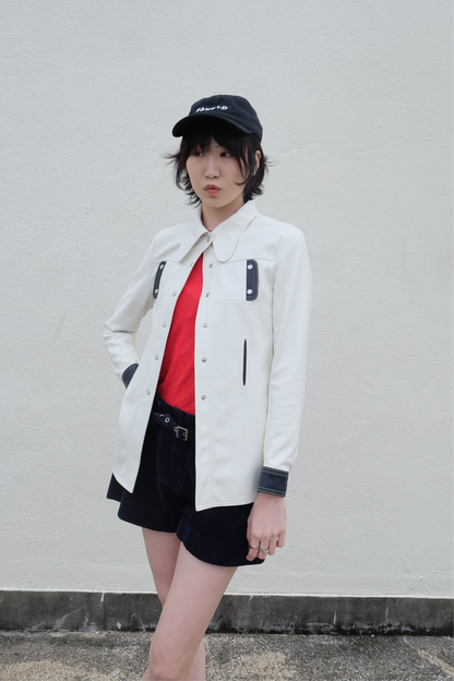 ✨推！"Midwest" Retro Faux Leather Shirt