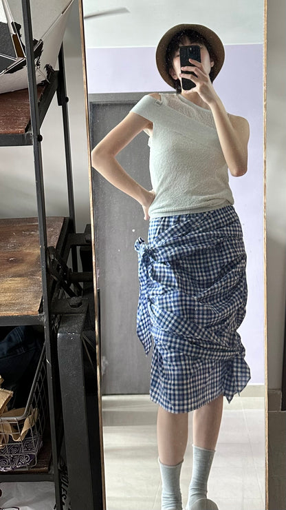 ✨推！“Liz" Cross-shoulder Two-piece (Silver Grey)