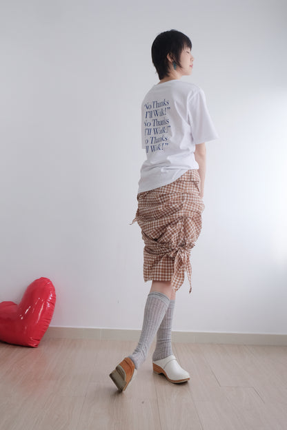 2-way Gingham Knots Top/ Skirt (Brown)