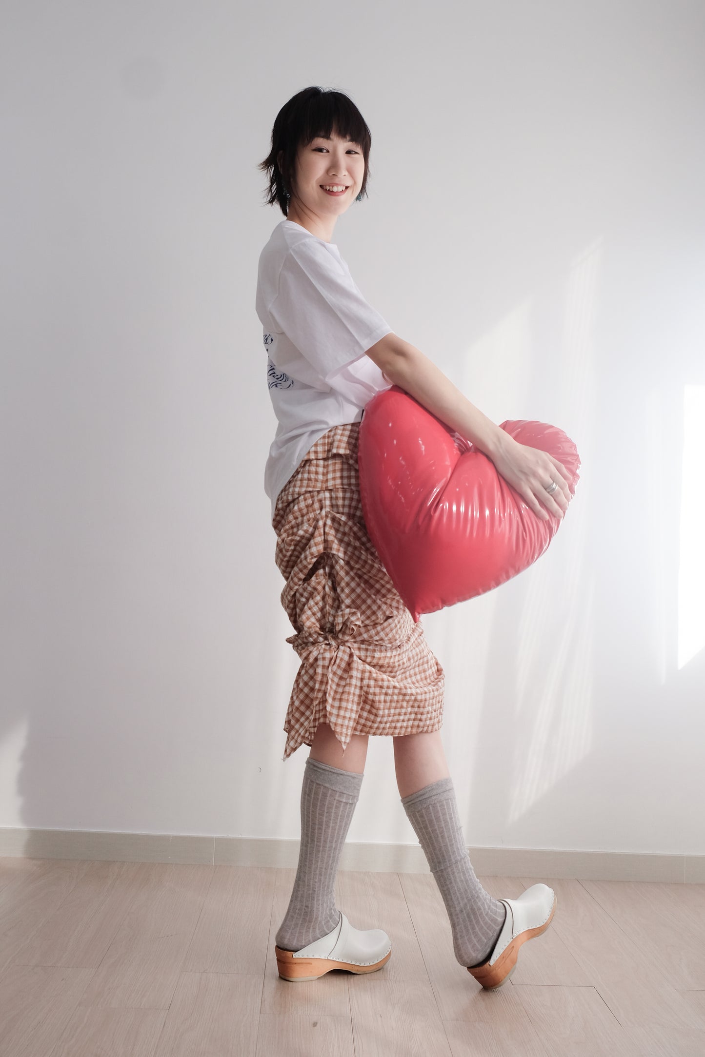 2-way Gingham Knots Top/ Skirt (Brown)