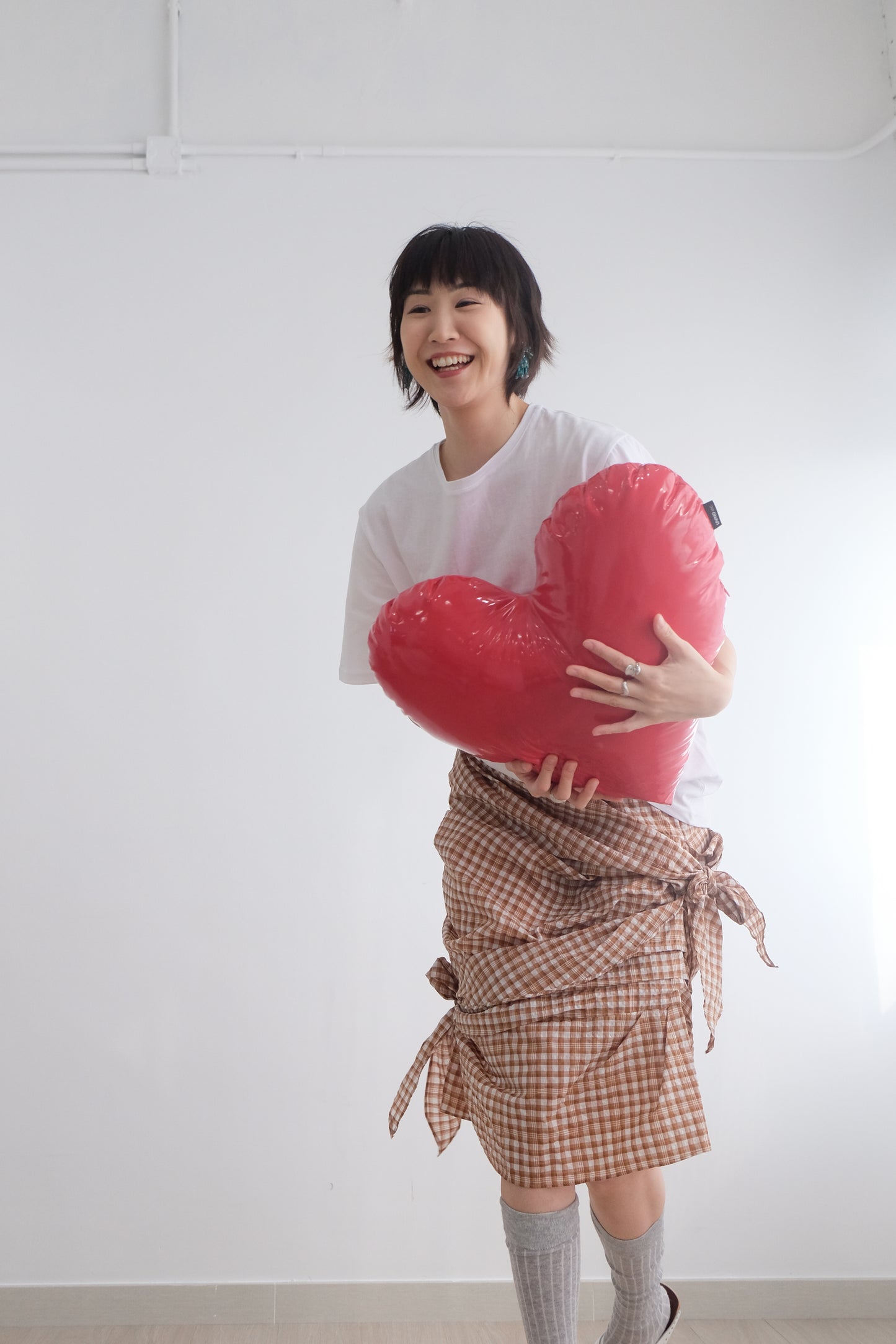 2-way Gingham Knots Top/ Skirt (Brown)