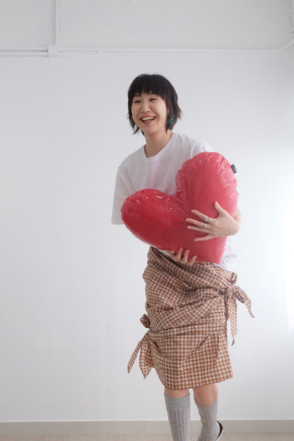 2-way Gingham Knots Top/ Skirt (Brown)