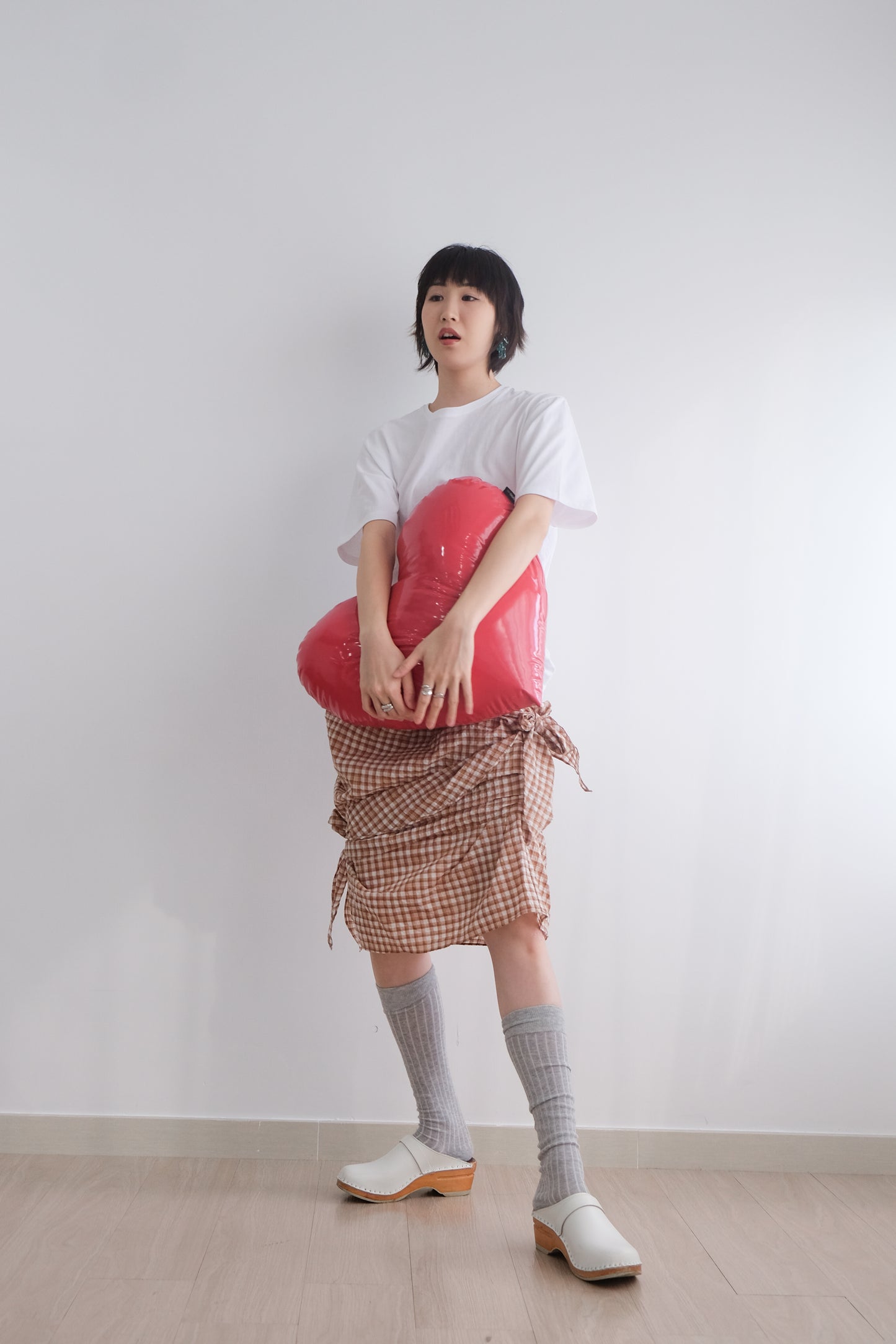 2-way Gingham Knots Top/ Skirt (Brown)