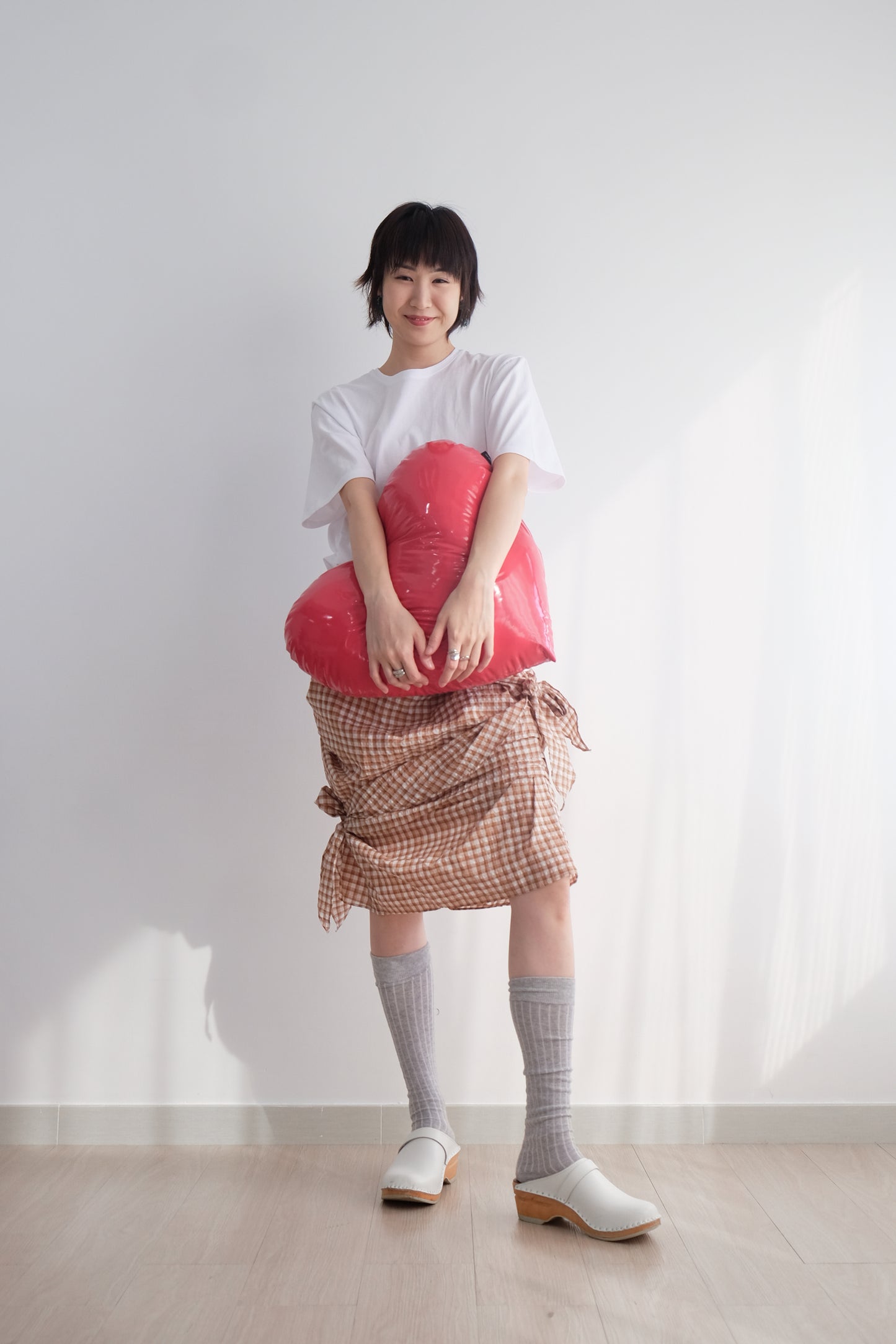 2-way Gingham Knots Top/ Skirt (Brown)