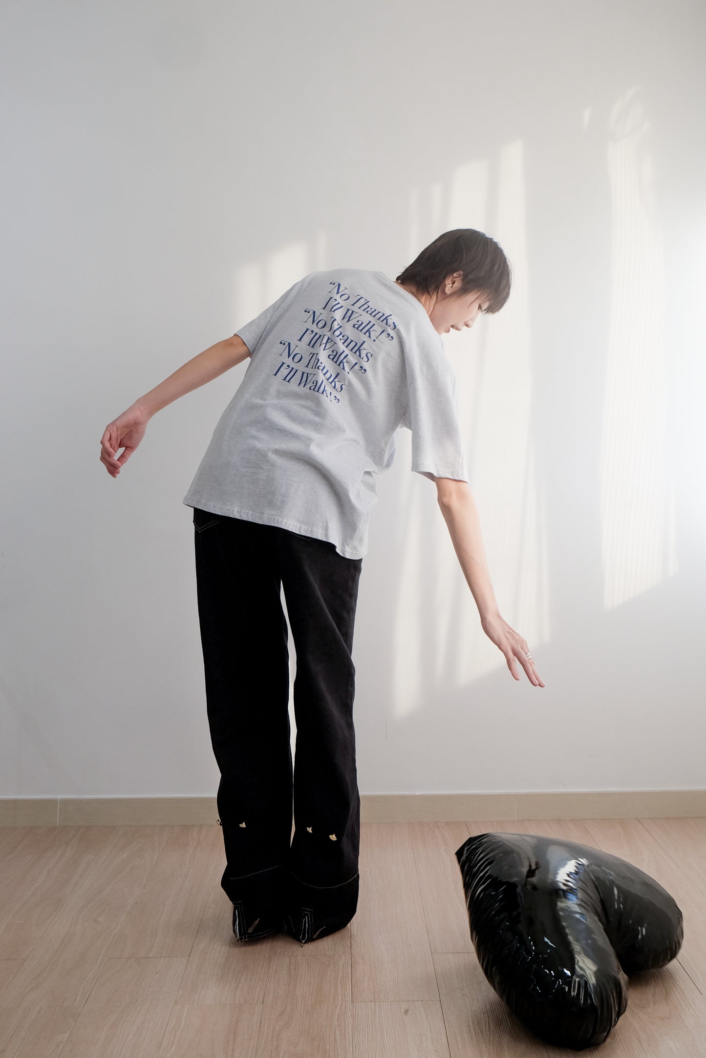 "No thanks!" Print Tee (Grey)
