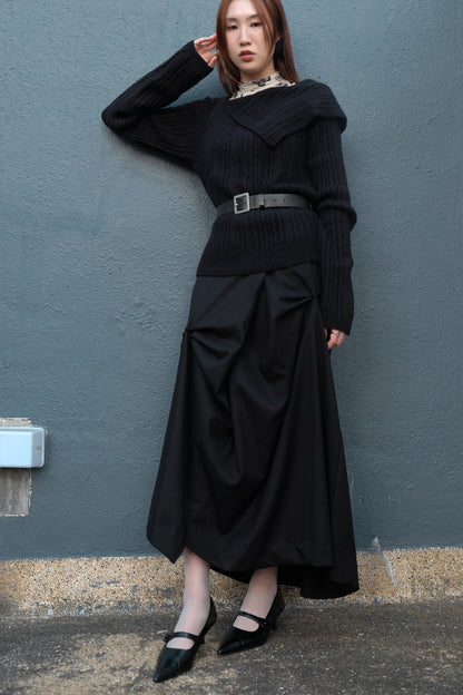 "Dahlia" 3D Bows Skirt (Black)