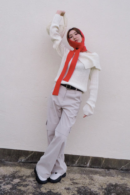 ✨推！"Jesse" Cargo Pants with Buckles (Ivory)