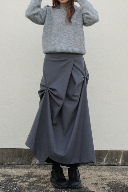 "Dahlia" 3D Bows Skirt (Grey)