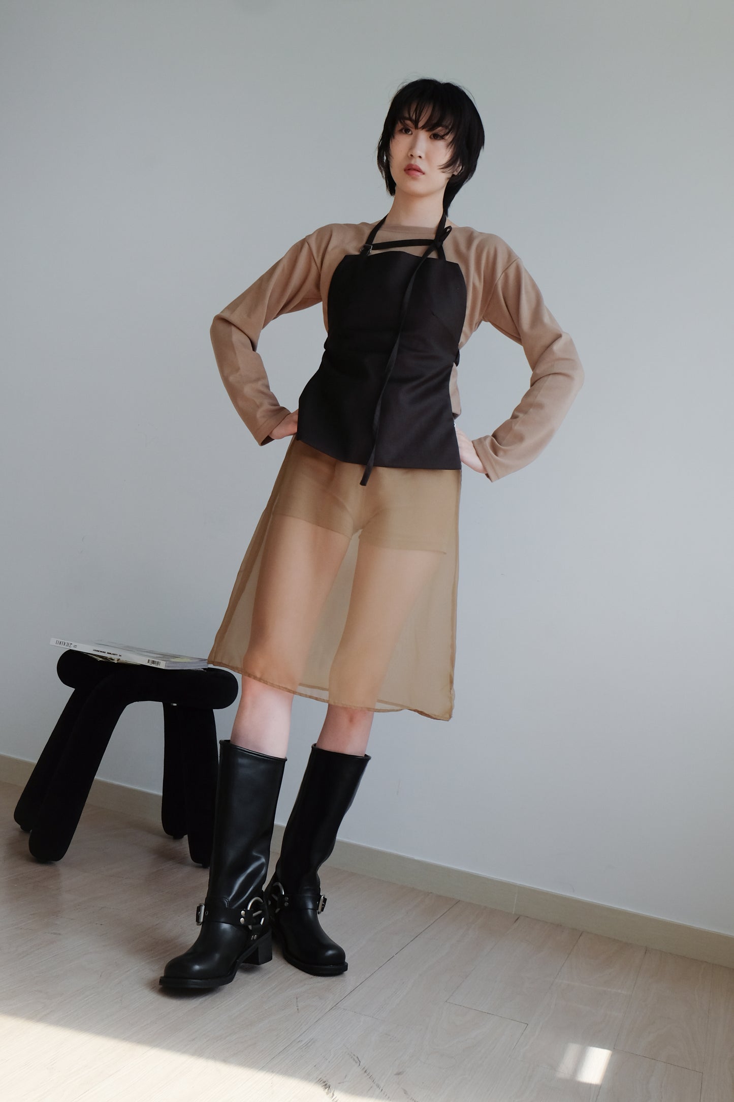 "Tiff" 50%Wool Backless Corset (Brown)