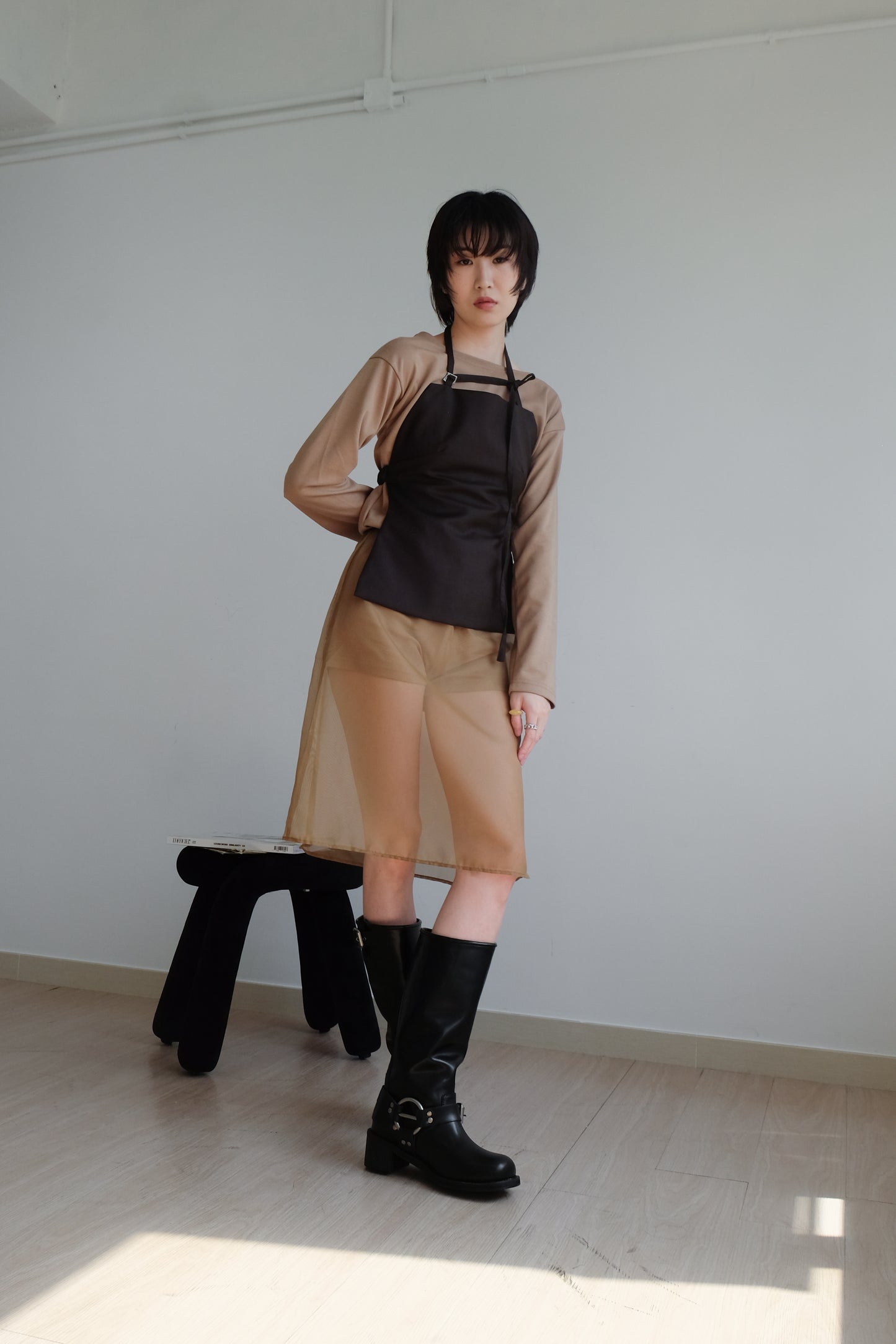 "Tiff" 50%Wool Backless Corset (Brown)