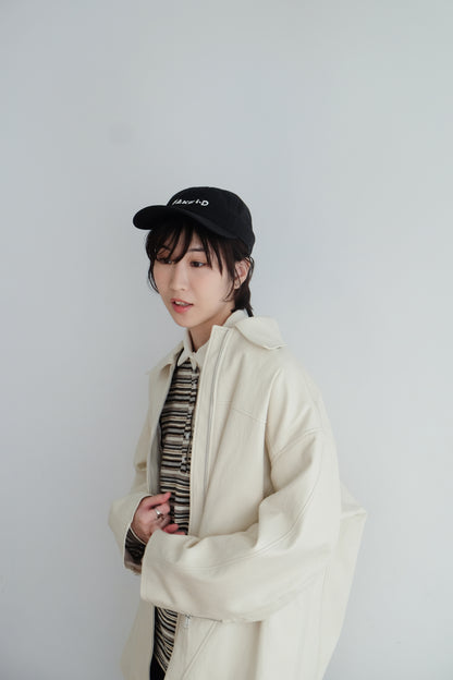 ✨推！Minimal Zips PU Leather Jacket (Cream)