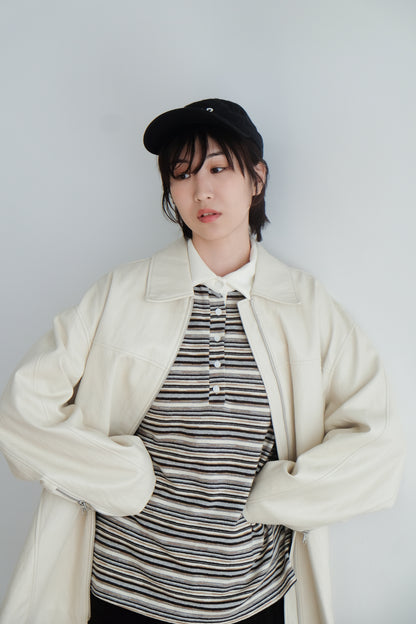 ✨推！Minimal Zips PU Leather Jacket (Cream)