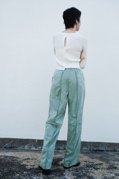 Back Open Knit Top (Lilac/ Ivory)