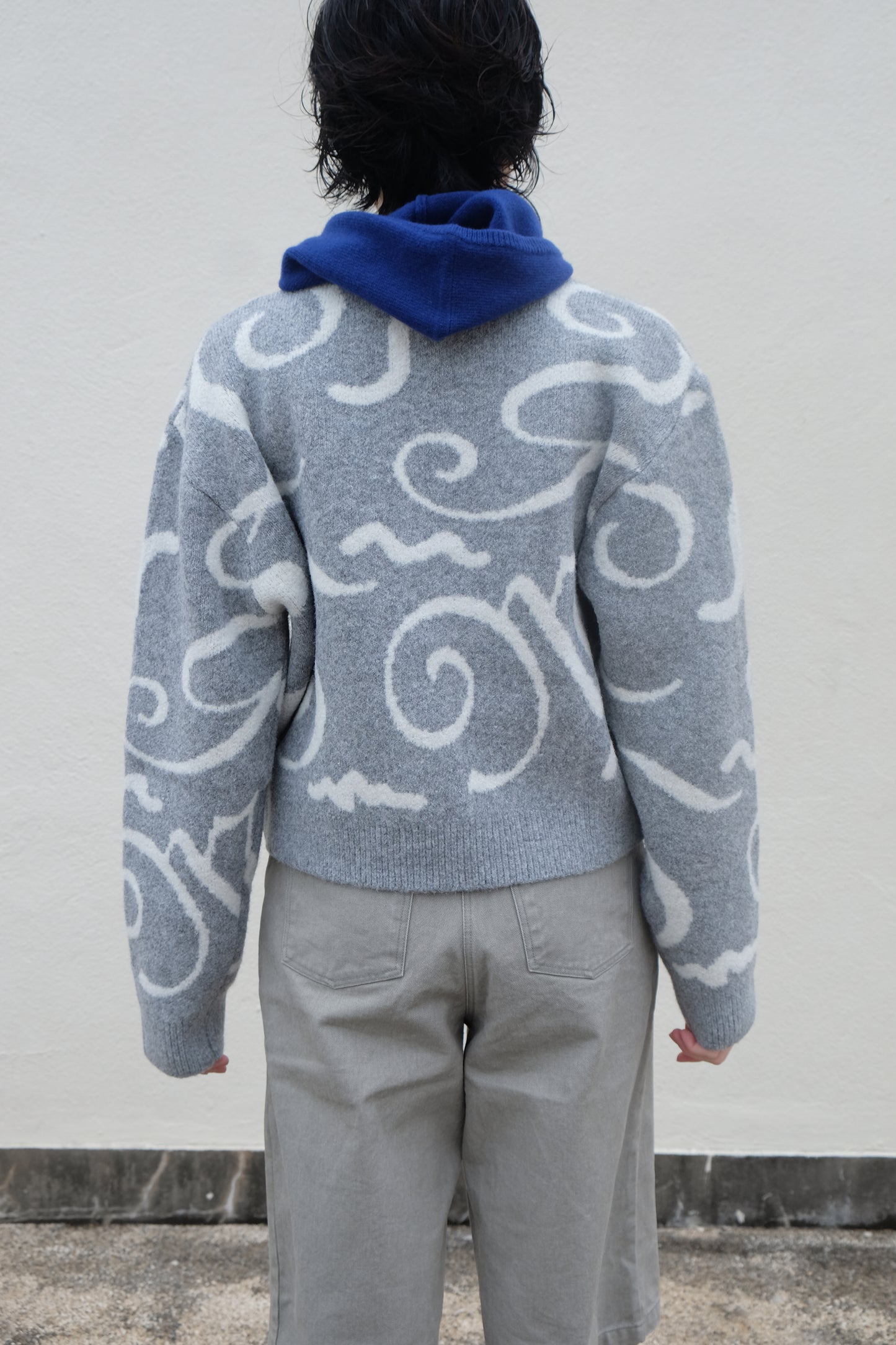 ✨推！"Yin Yang"  Wool Knit Zip Jacket (Grey)