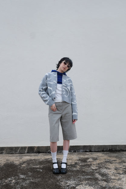 ✨推！"Yin Yang"  Wool Knit Zip Jacket (Grey)