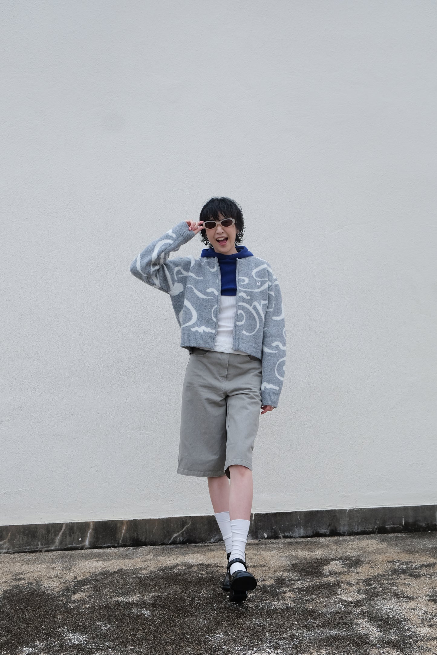 ✨推！"Yin Yang"  Wool Knit Zip Jacket (Grey)
