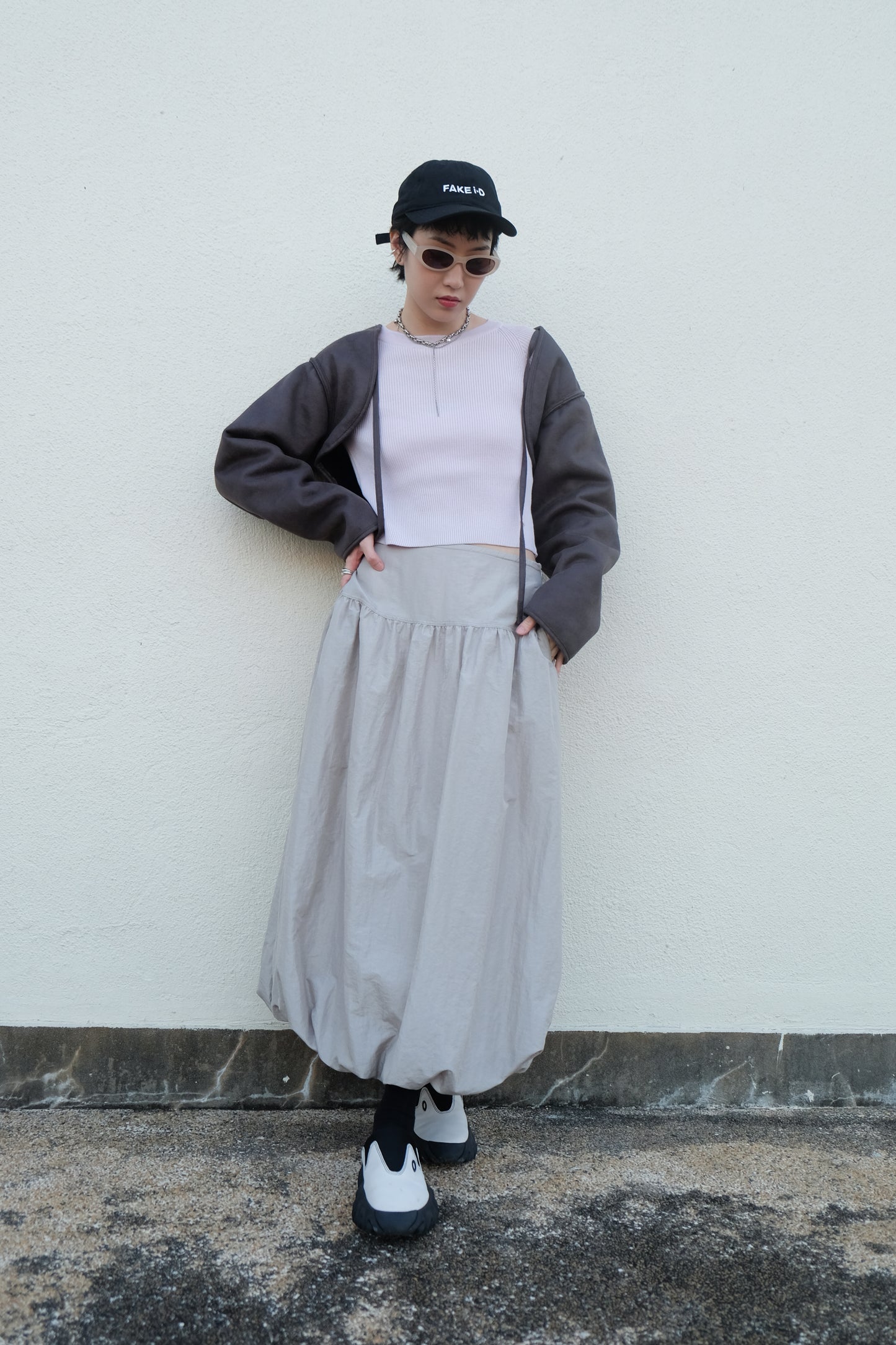 Back Open Knit Top (Lilac/ Ivory)