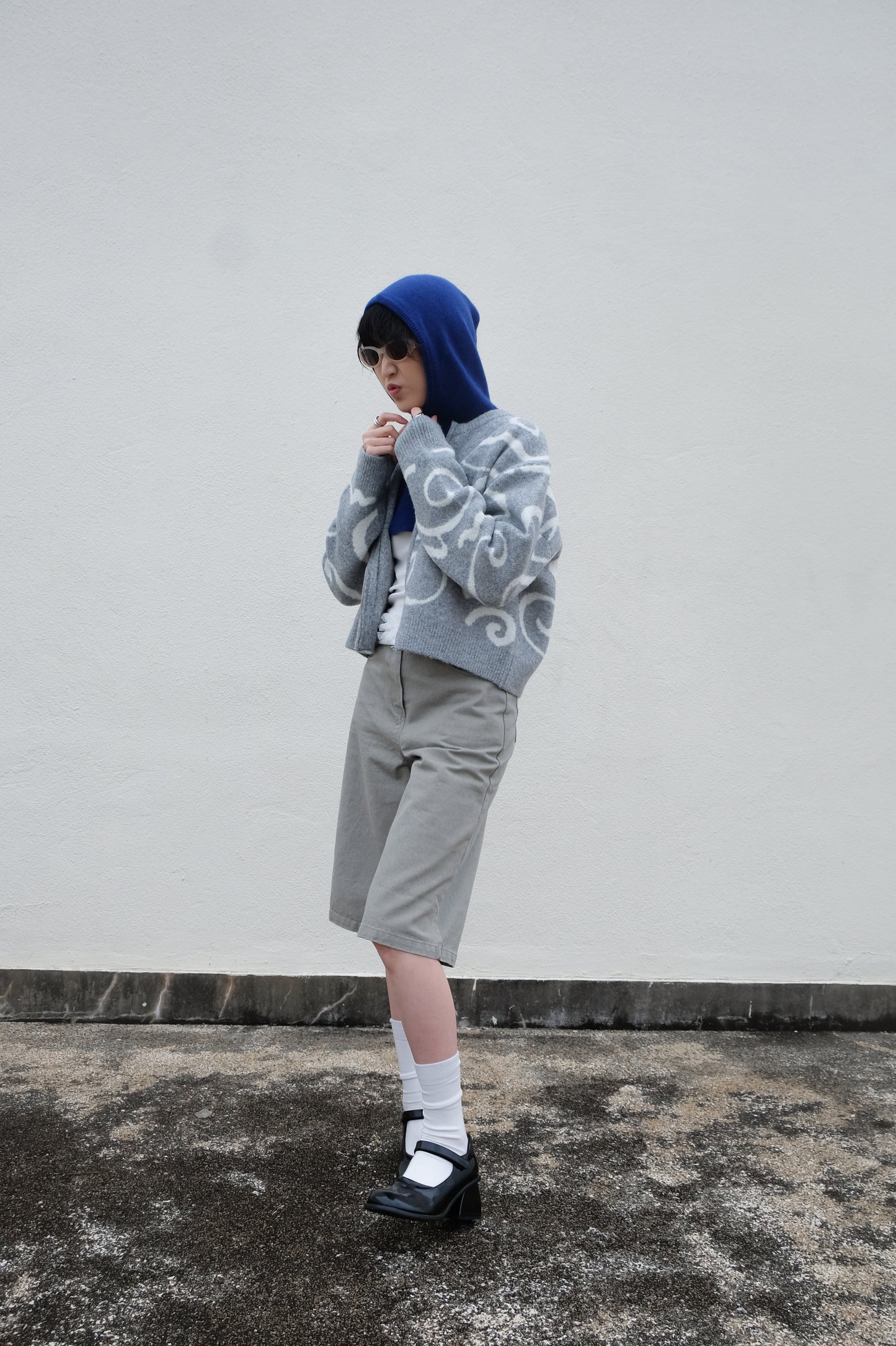 Boxy Mid-length Jorts (Charcoal/ Grey)