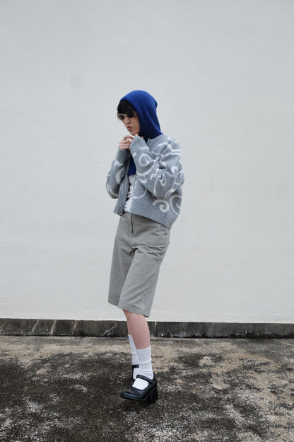 Boxy Mid-length Jorts (Charcoal/ Grey)