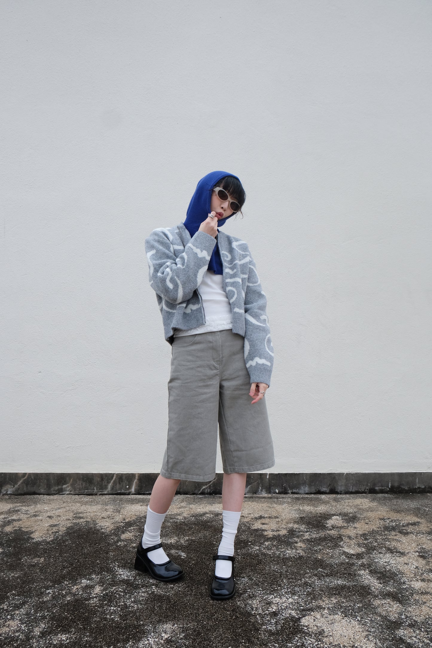 Boxy Mid-length Jorts (Charcoal/ Grey)
