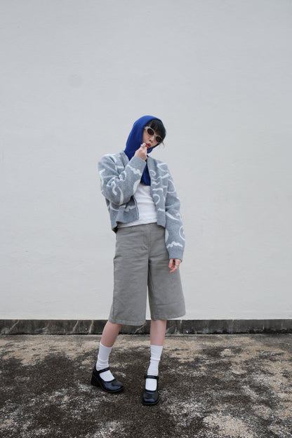 Boxy Mid-length Jorts (Charcoal/ Grey)