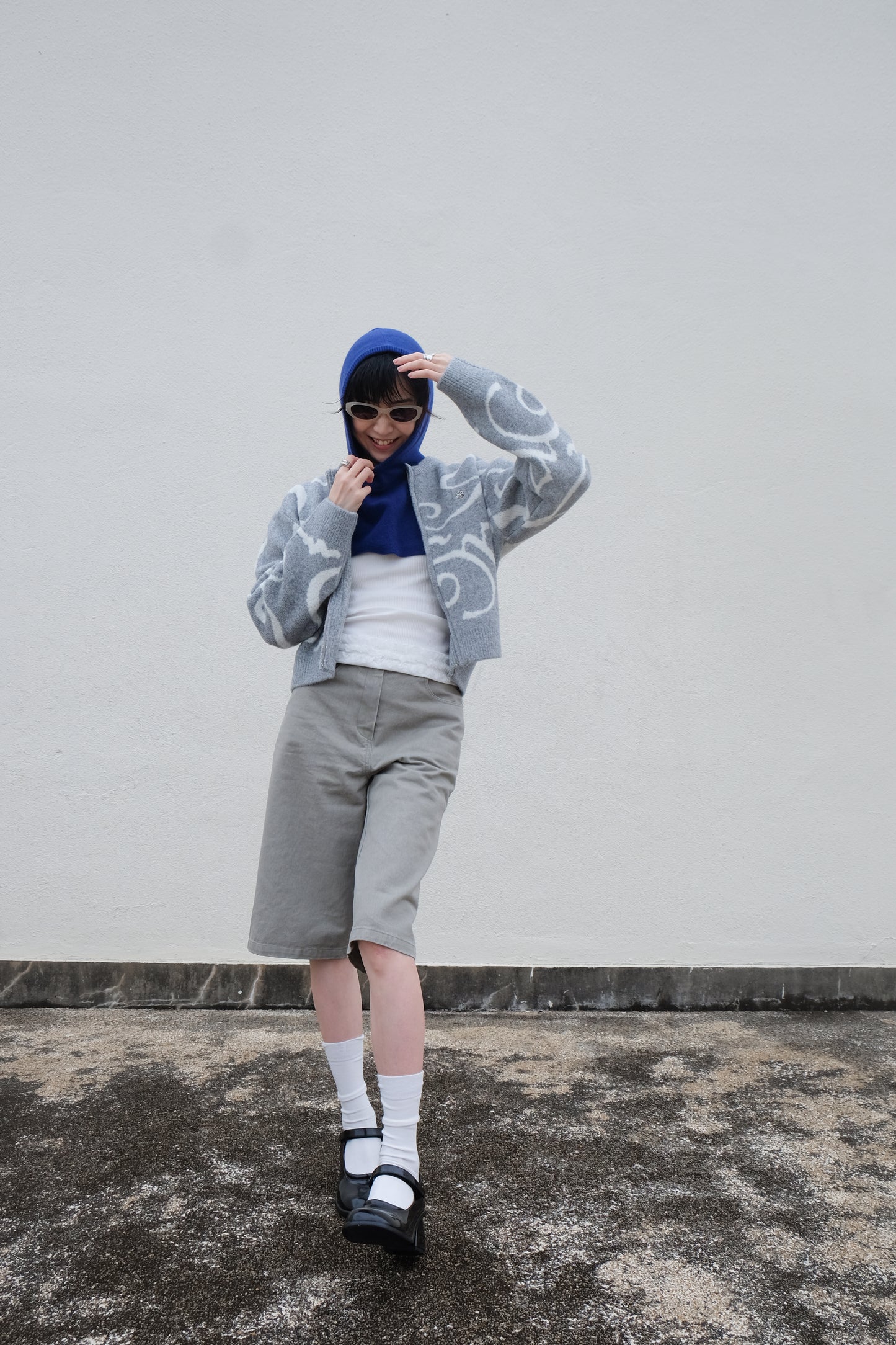 Boxy Mid-length Jorts (Charcoal/ Grey)